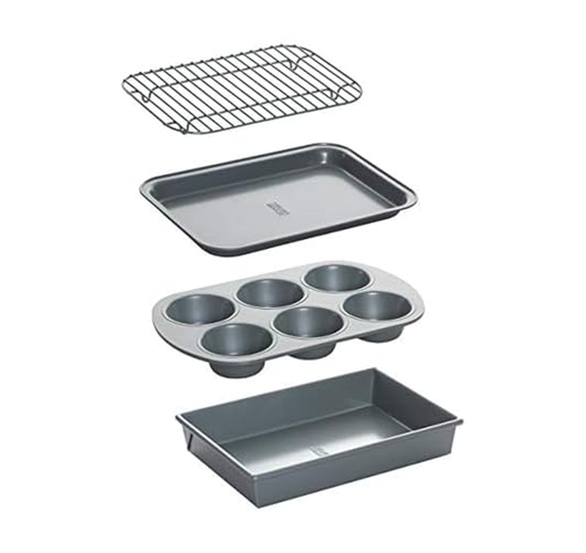 Chicago Metallic 4-Piece Nonstick Toaster Oven Bakeware Set