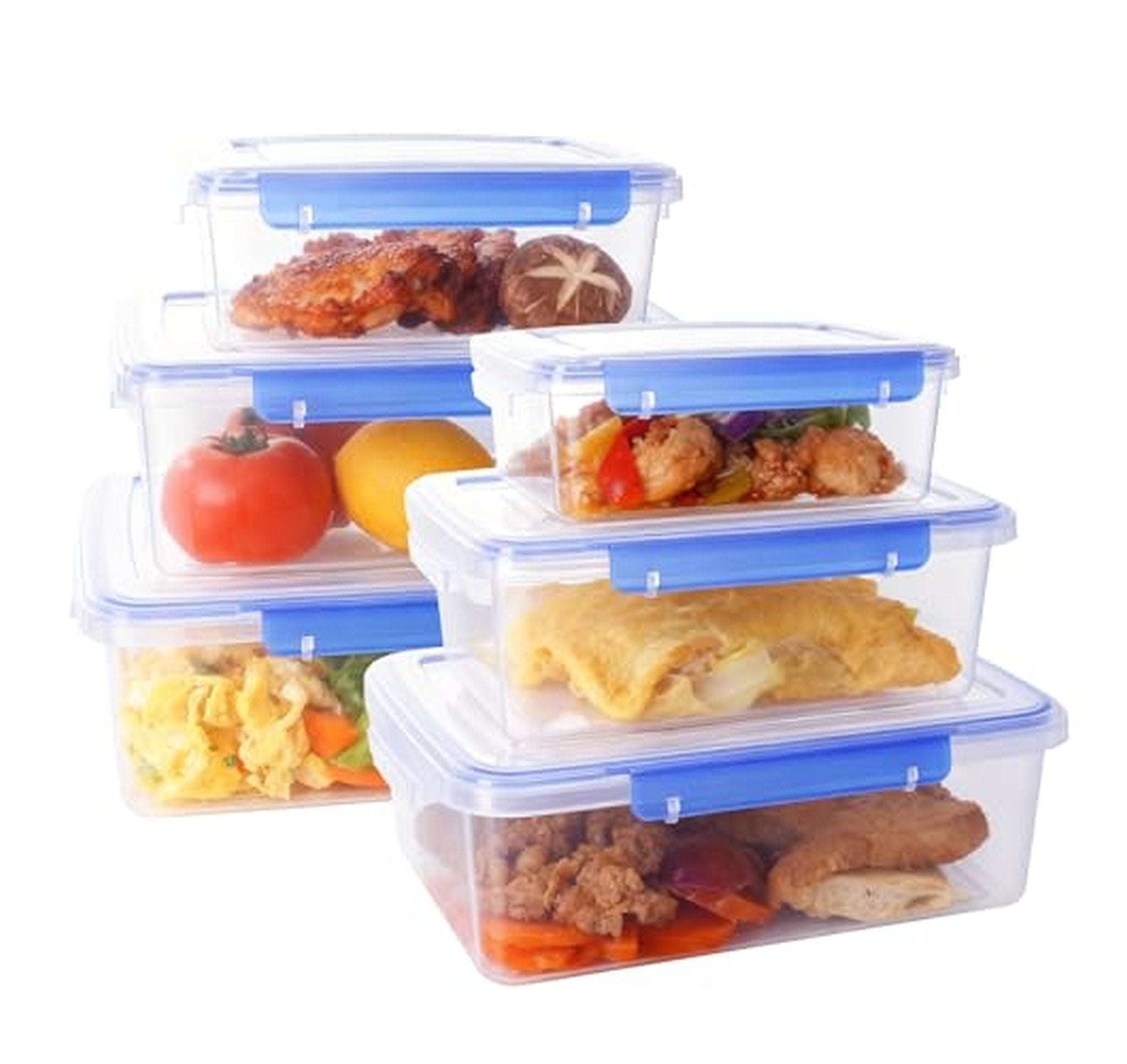 12 Pack Airtight Plastic Food Storage Containers