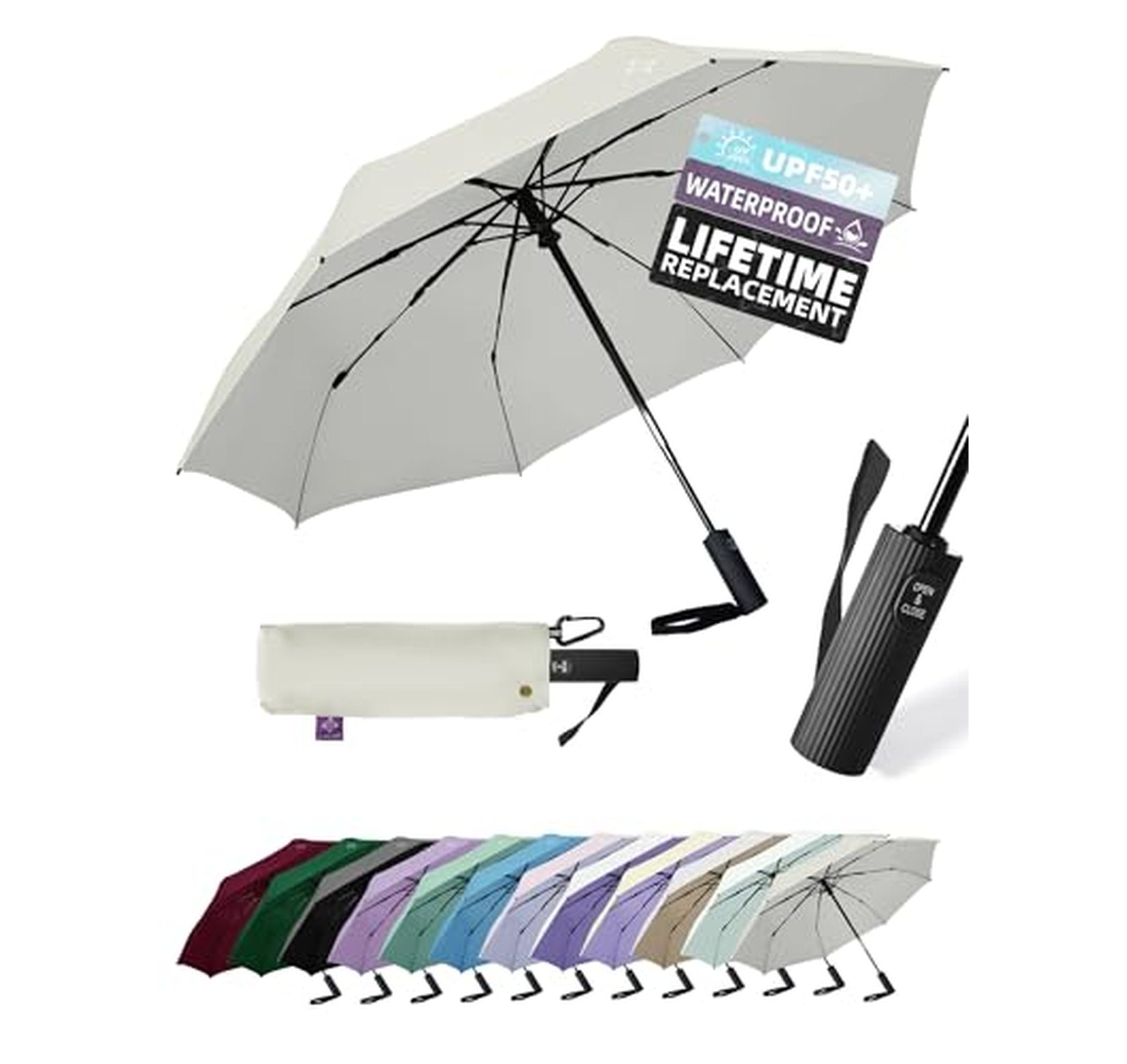 Windproof Travel Umbrella with UV Protection