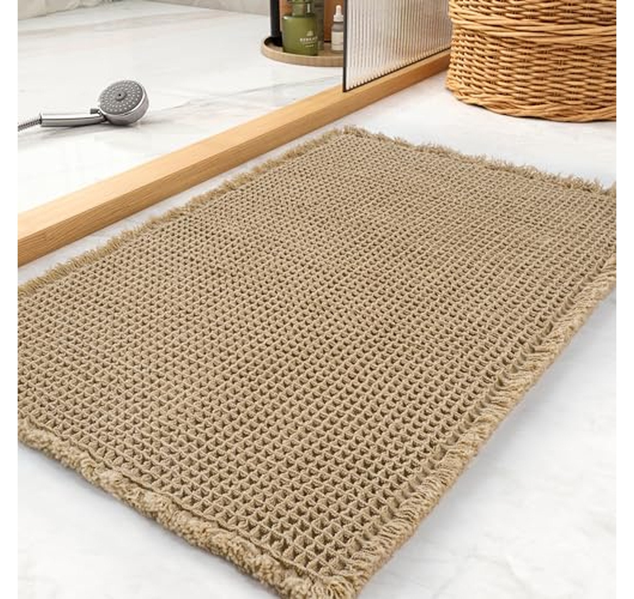 Super Absorbent Non Slip Waffle Bath Mat Rug