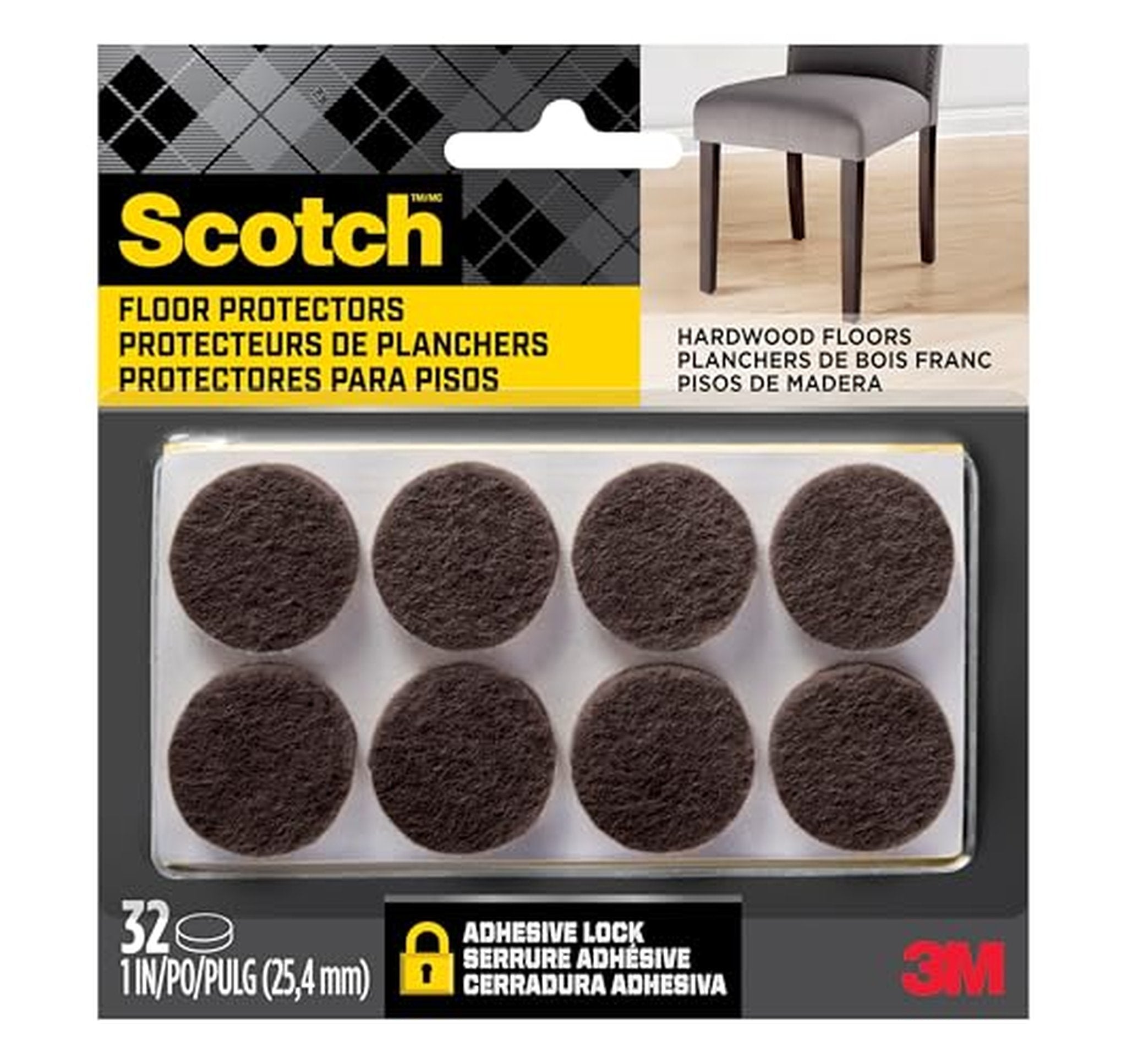 32 Pack Scotch Self-Stick Felt Furniture Pads