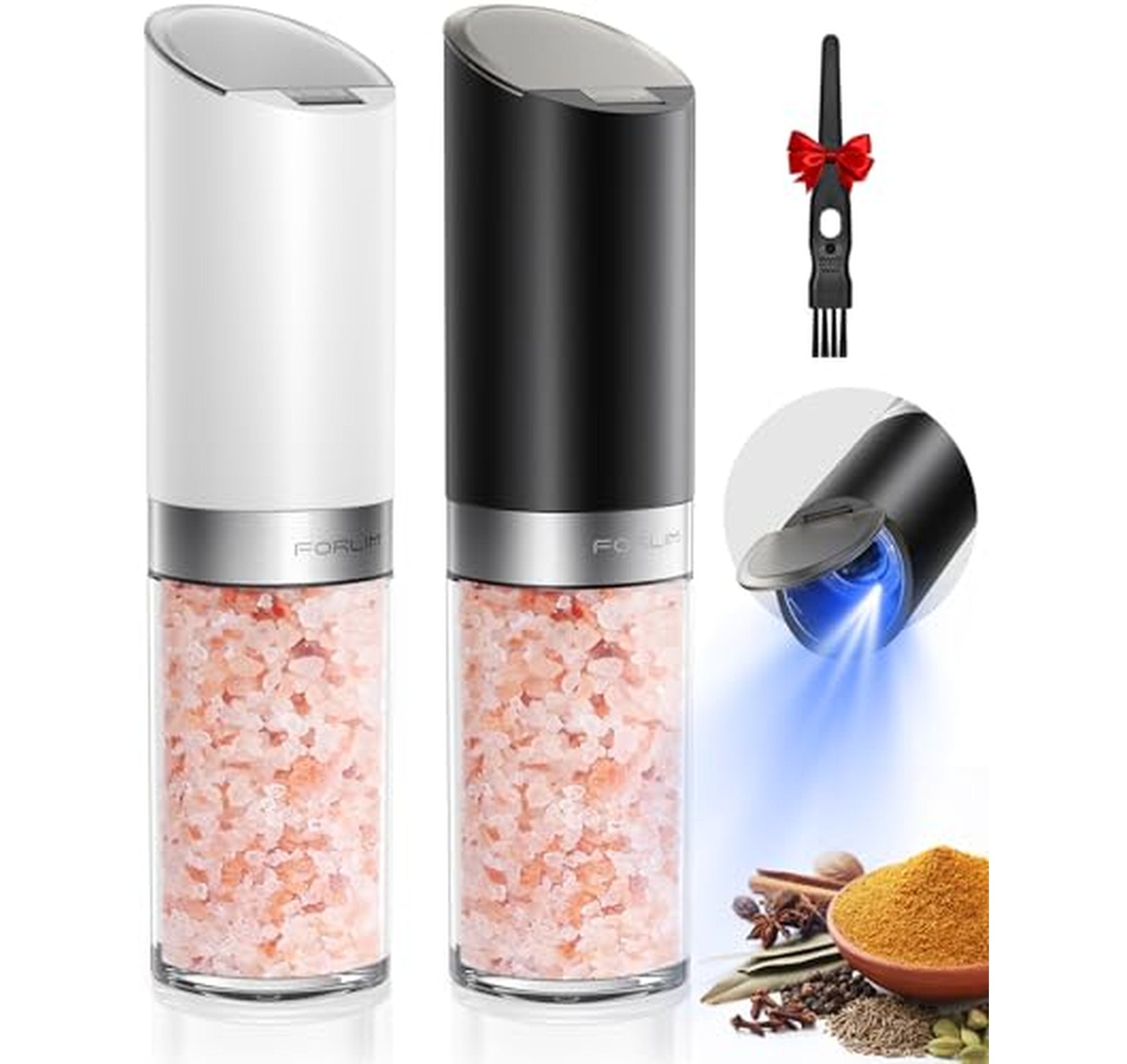 2 Pack Gravity Electric Salt and Pepper Grinders