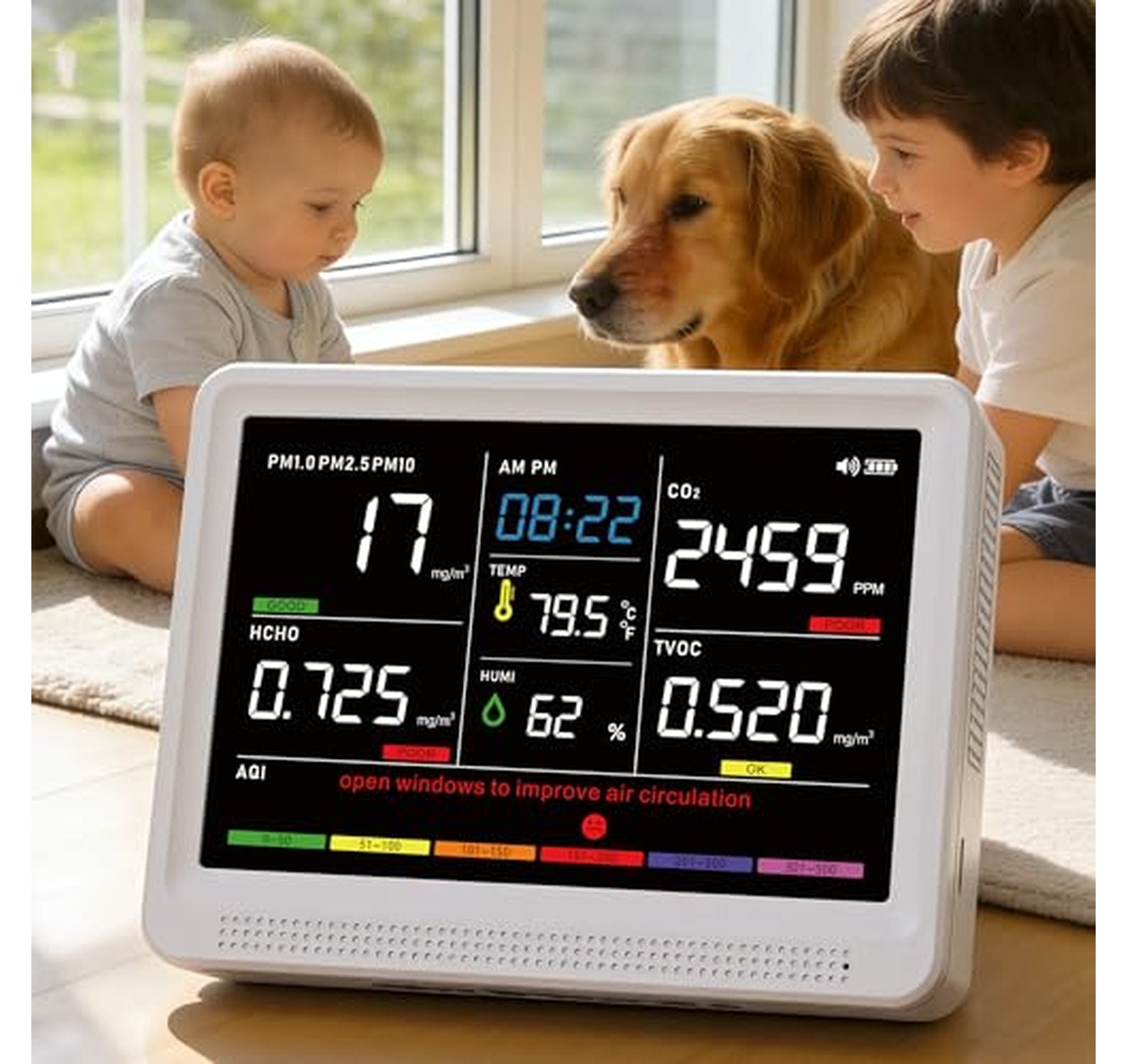 16-in-1 Indoor Air Quality Monitor with CO2 Meter