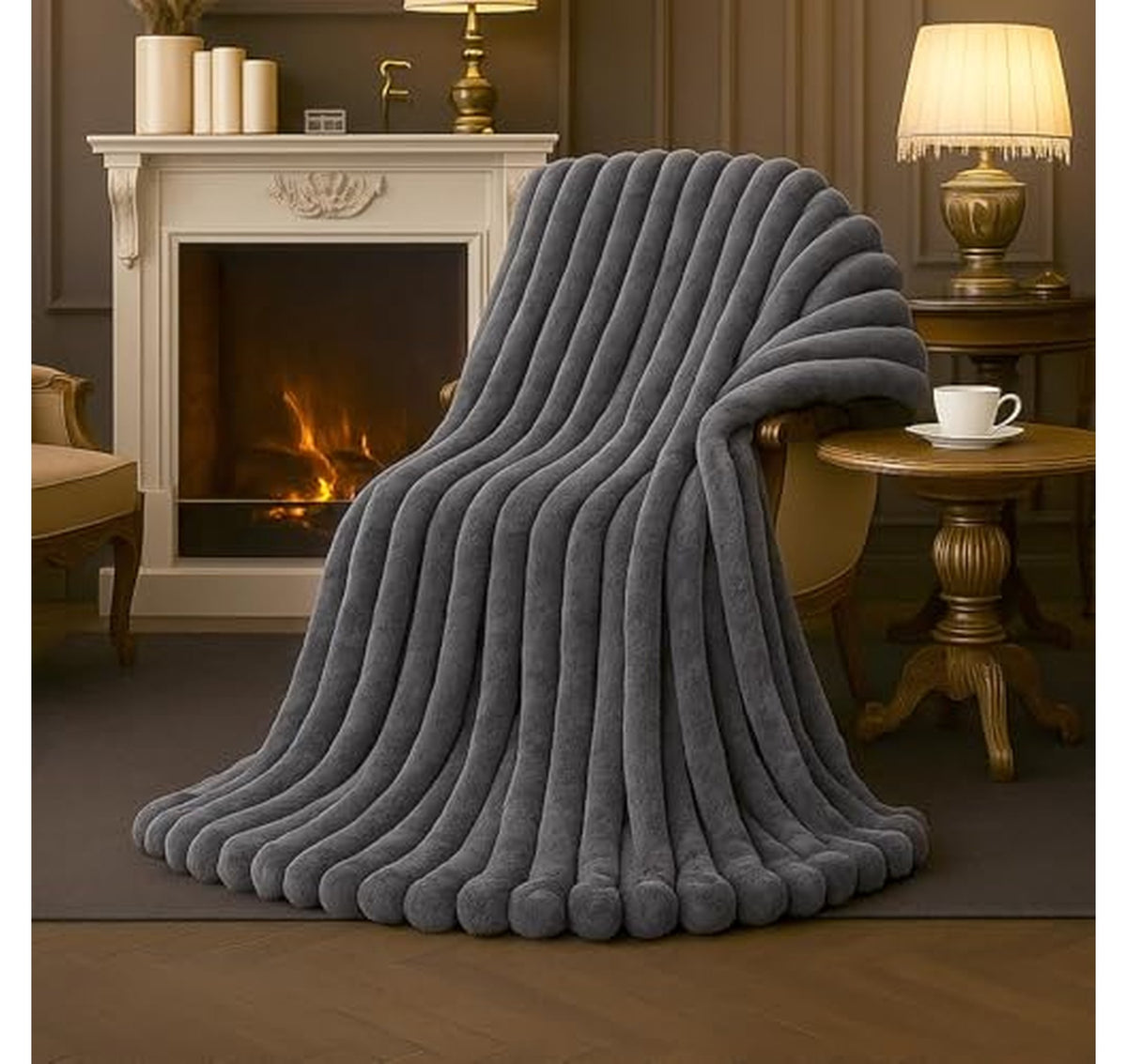 Faux Fur Throw Blanket 55x70 Inch