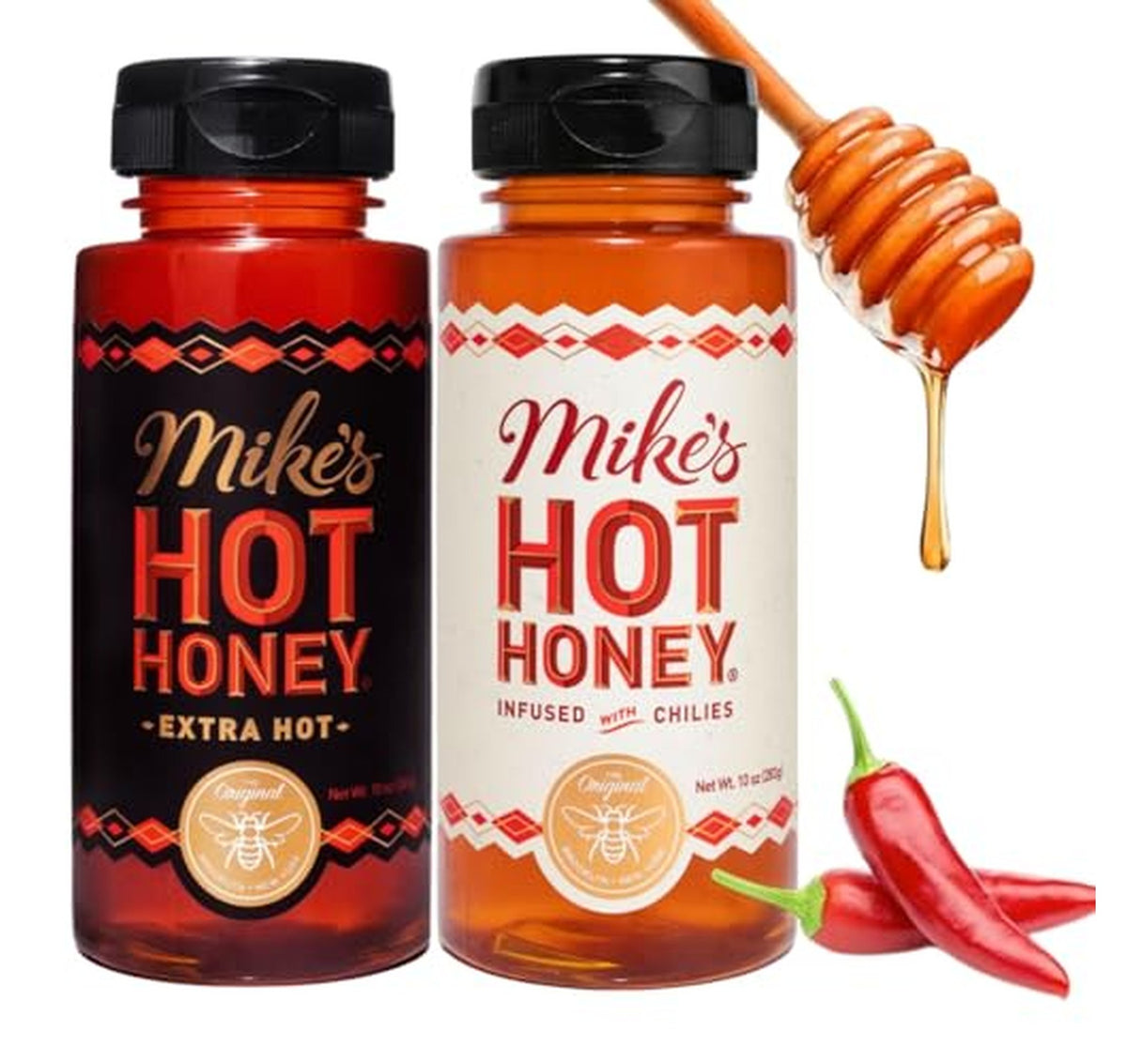2 Pack Mike's Hot Honey Original and Extra Hot