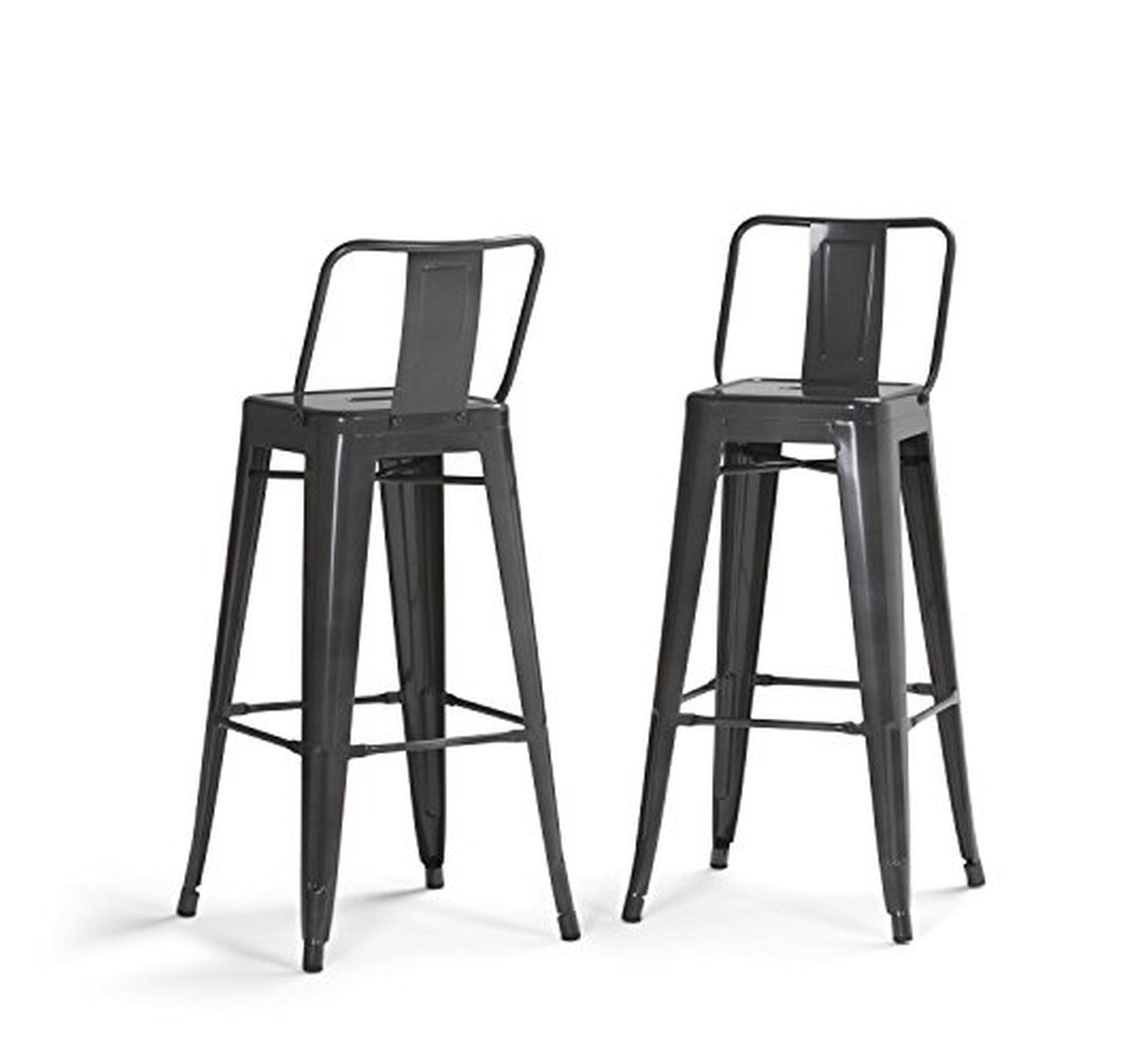 2 Pack 30-Inch Industrial Metal Bar Stools