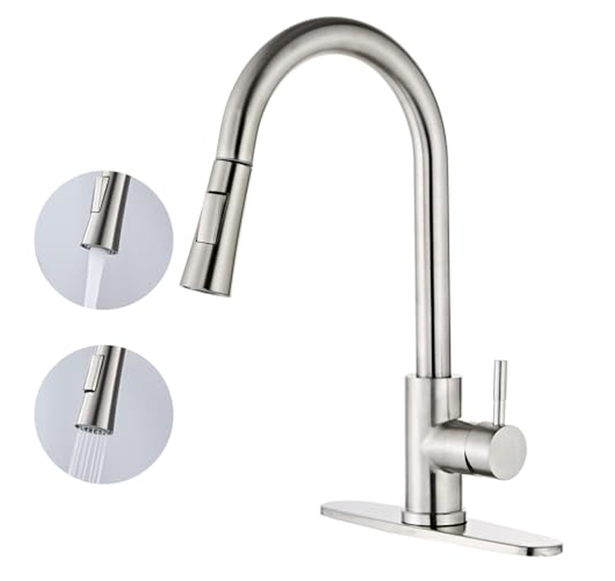 Pull Down High Arc Single Handle Kitchen Faucet