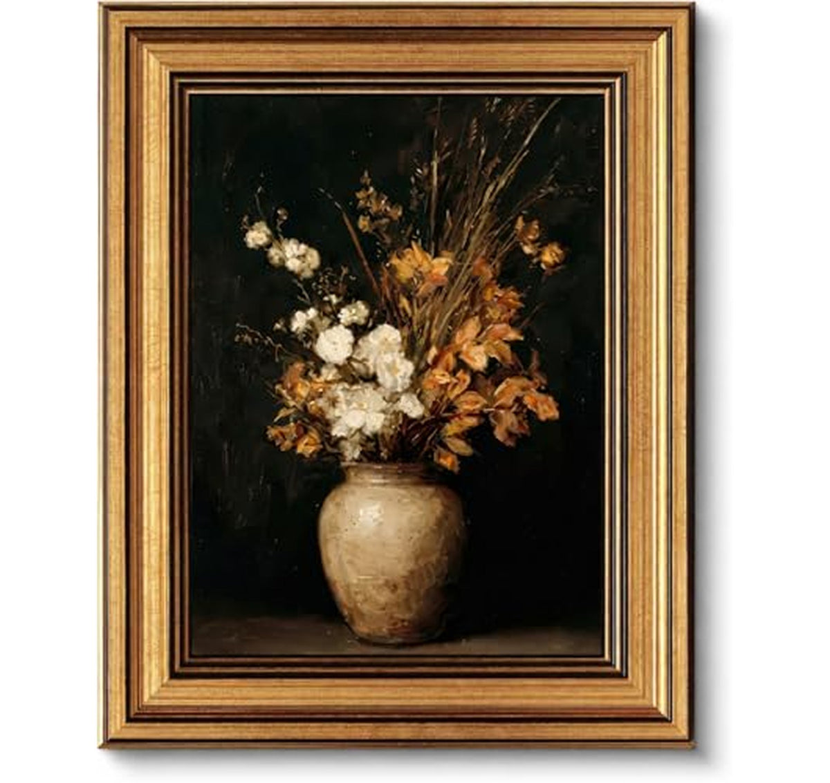 Framed Moody Floral Canvas Wall Art 9x11 Inch