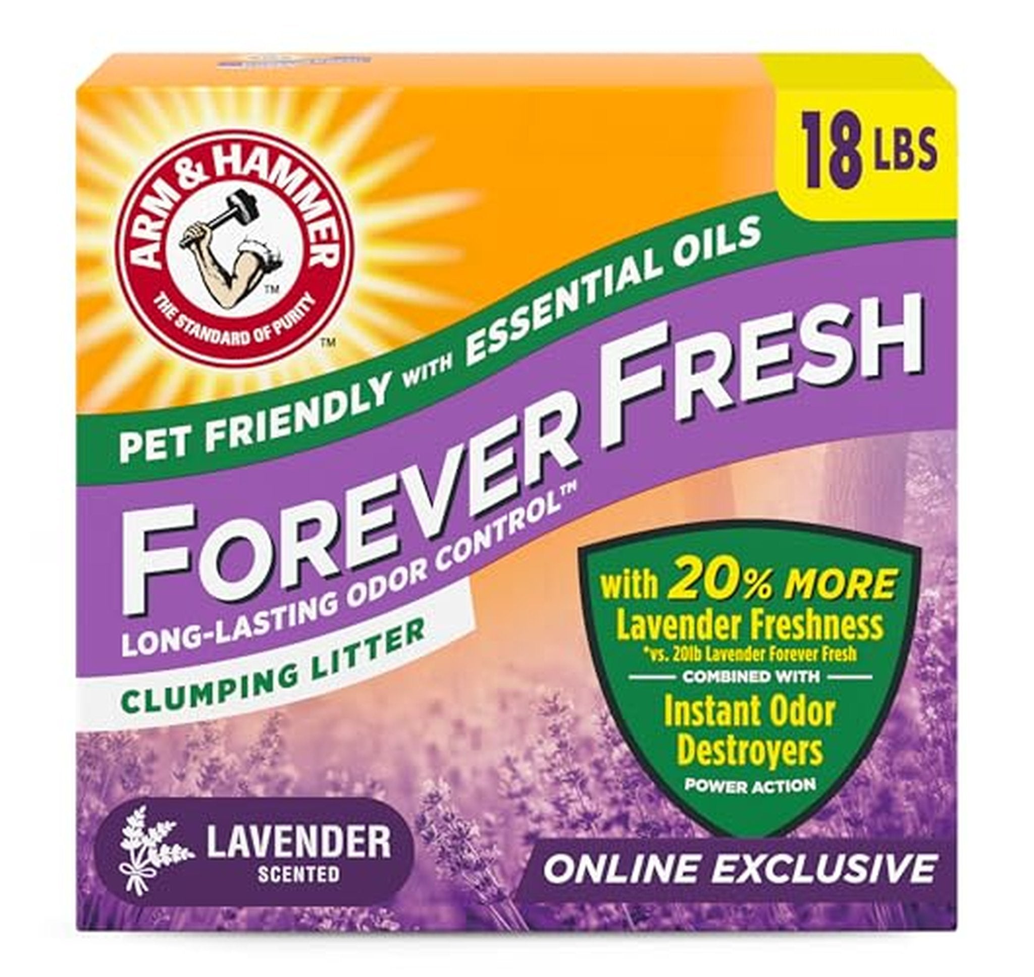 Arm & Hammer Lavender Multi-Cat Clumping Cat Litter 18lb