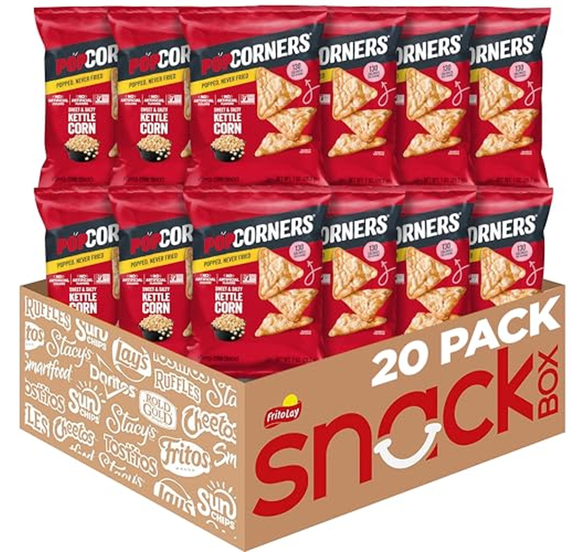 20 Pack Popcorners Kettle Corn Popped Corn Snacks