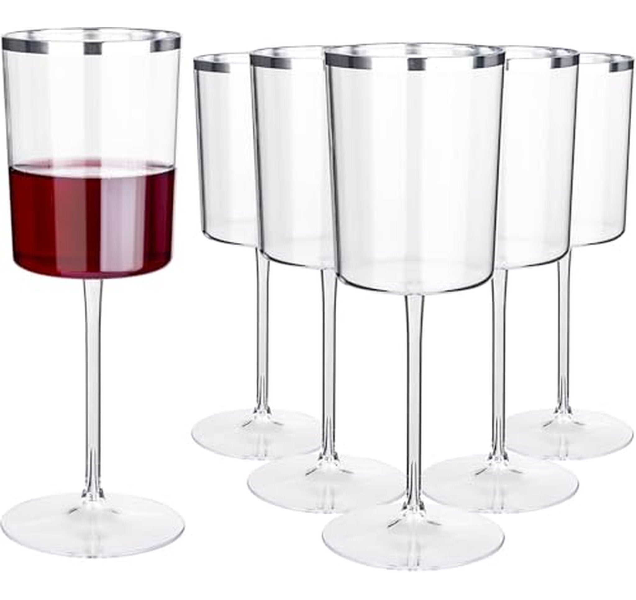 12 Pack 10 oz Plastic Wine Glasses with Stems