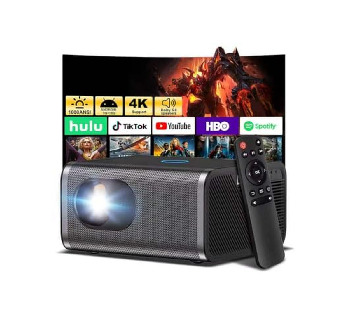 Native 1080P 4K Smart Projector with Auto Focus