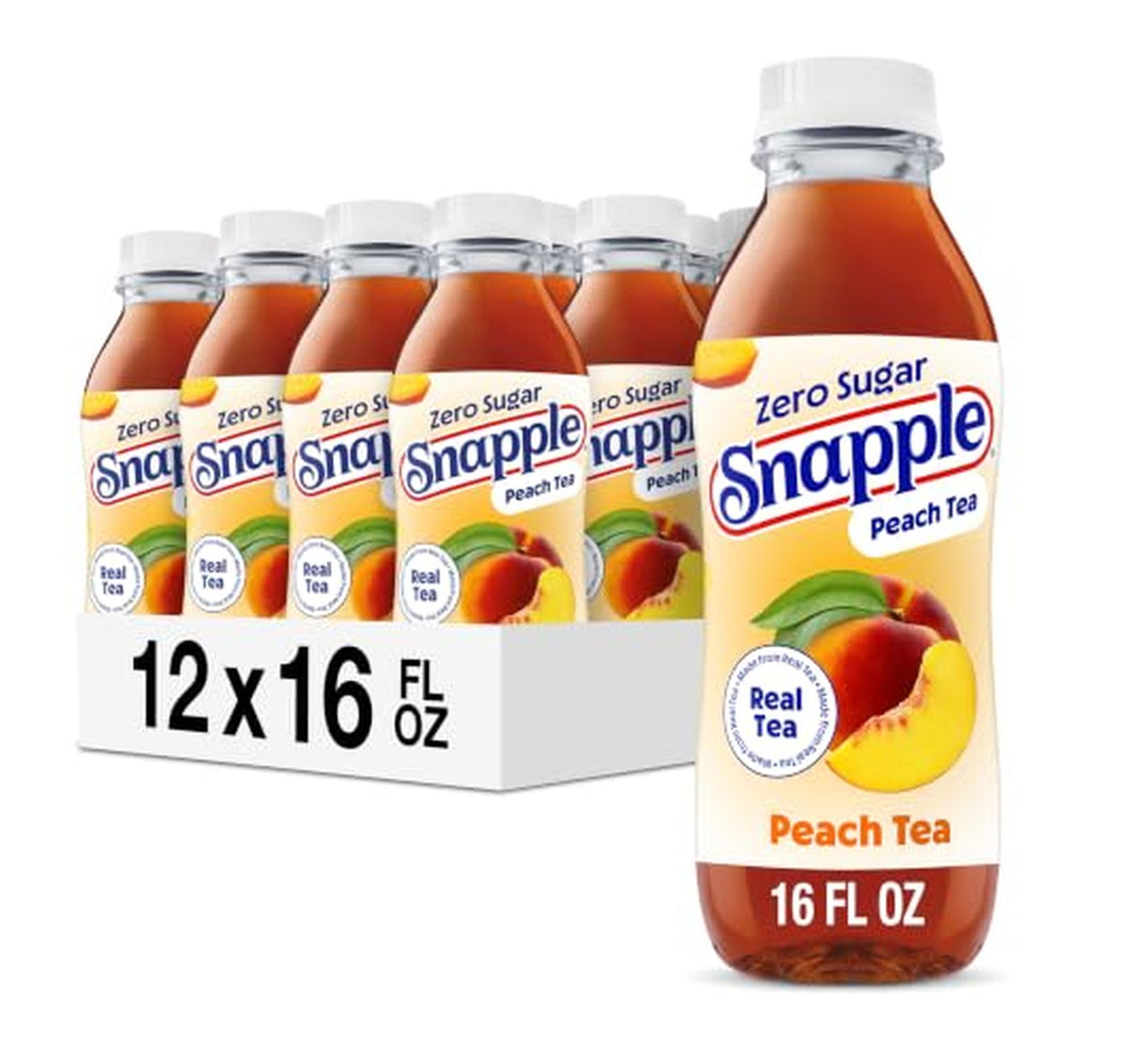 12 Pack Snapple Zero Sugar Peach Tea Bottles