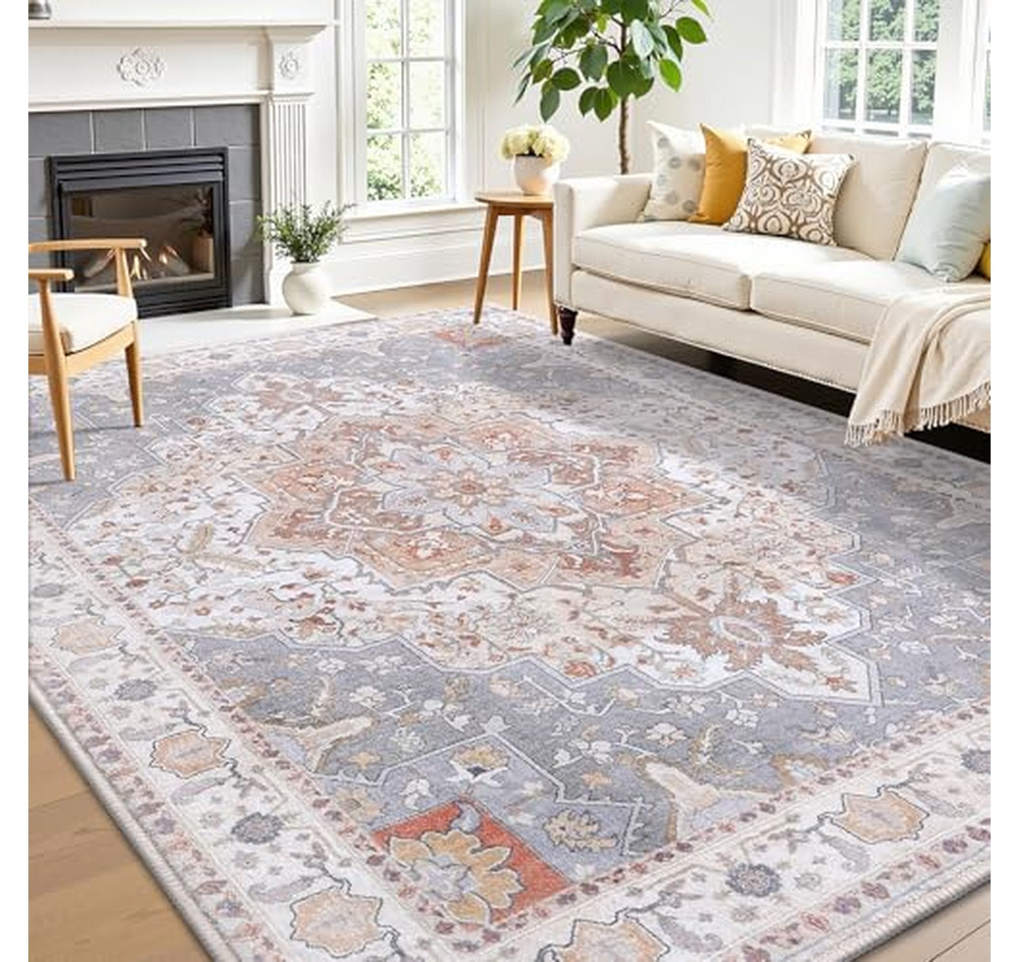 Machine Washable Non-Slip 5x7 Area Rug