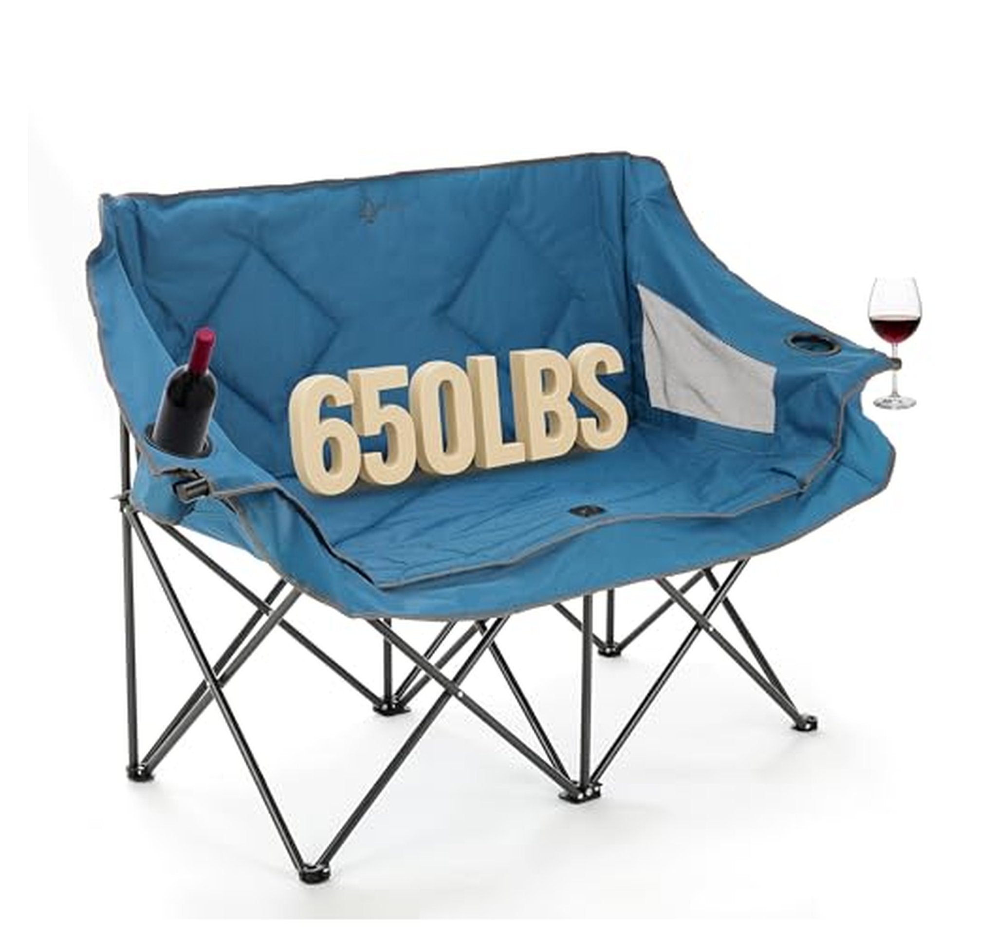 Portable Folding Double Camping Chair Loveseat