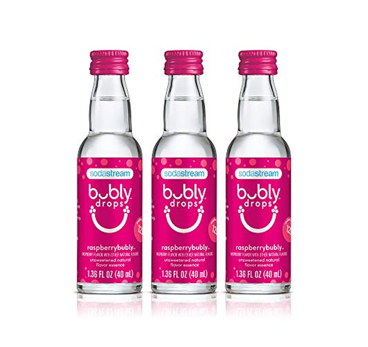 3 Pack SodaStream bubly Drops Raspberry Flavor Concentrate
