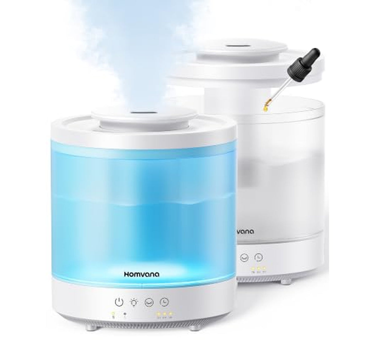 2 Pack Cool Mist Top Fill Humidifiers 1.5L
