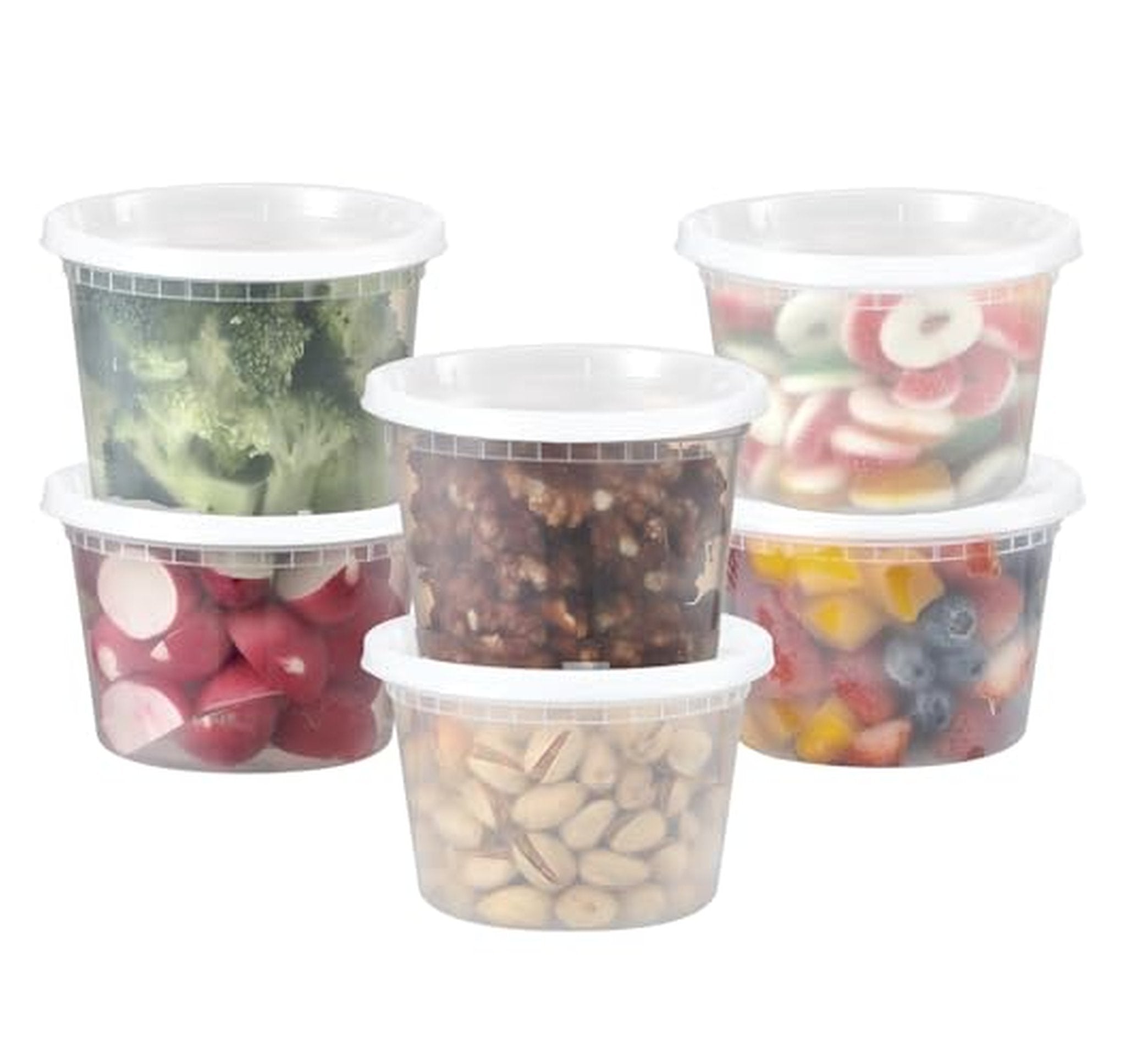 64 Pack 16 oz Plastic Deli Food Containers