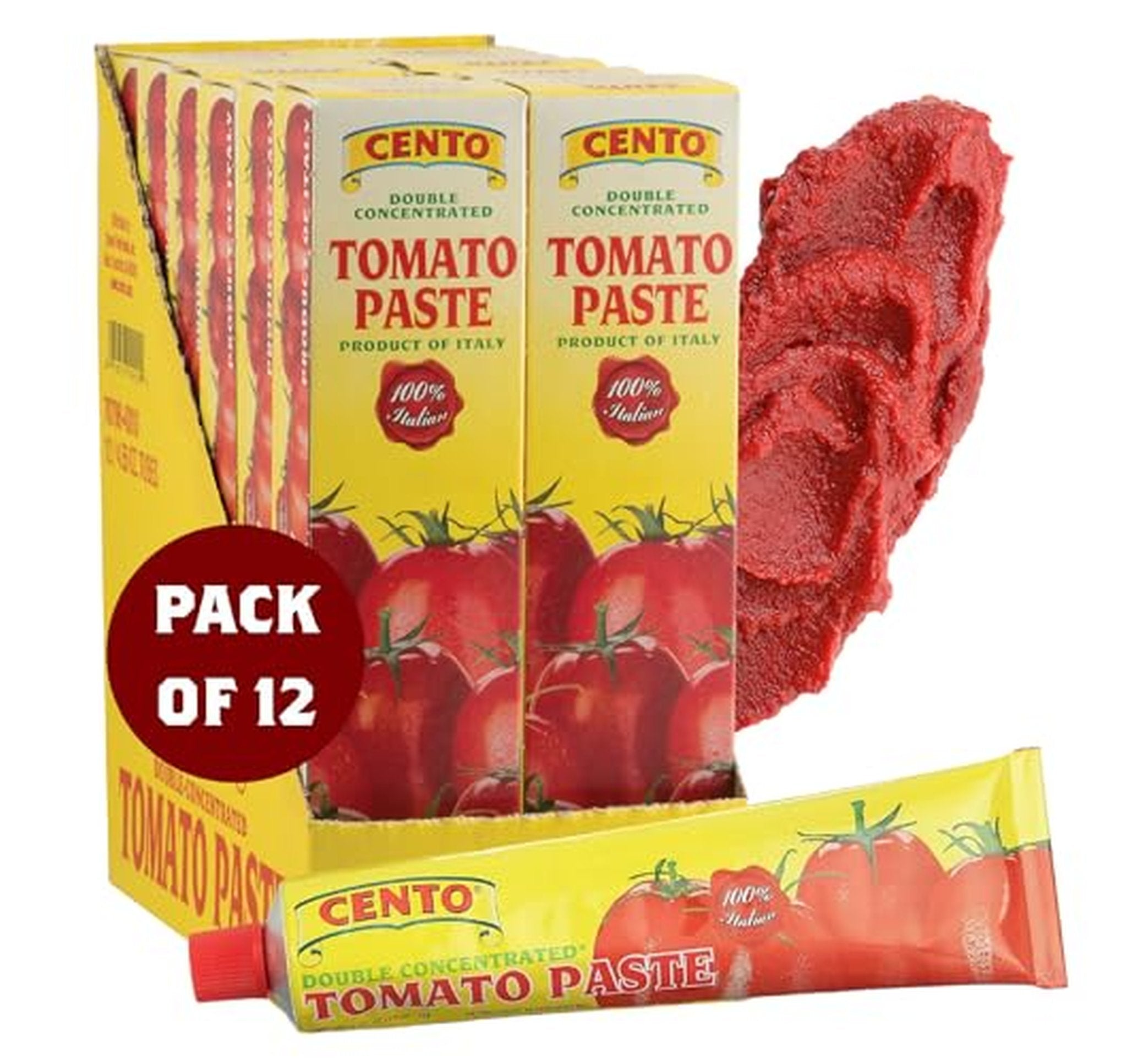 12 Pack Cento Double Concentrated Tomato Paste Tubes