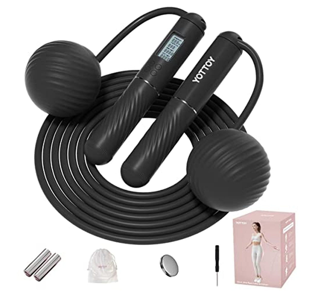 Cordless Jump Rope with Counter and LCD Display