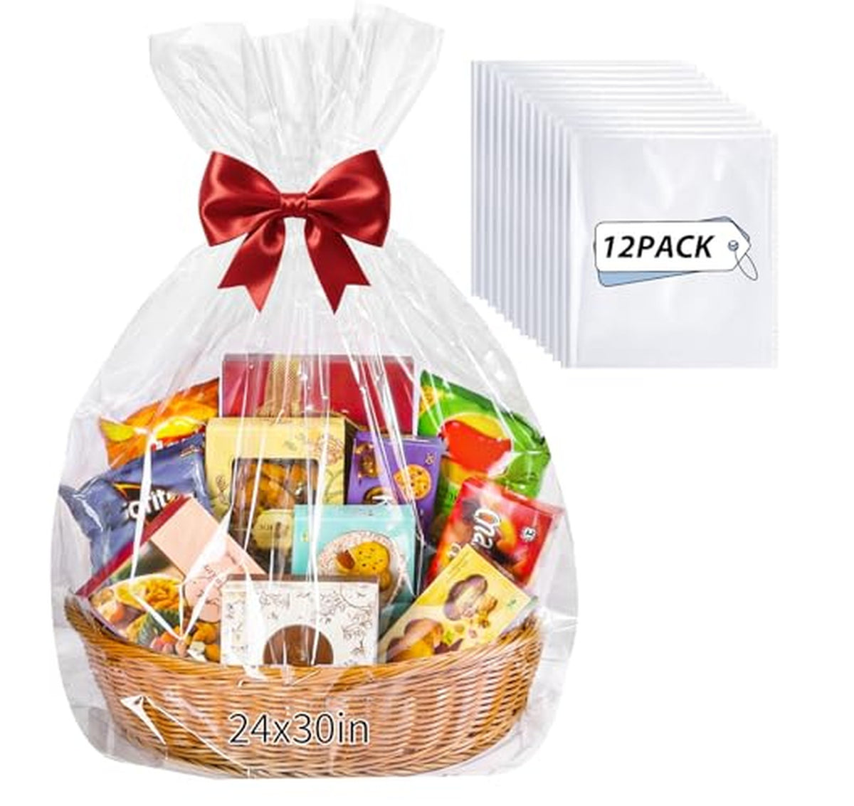 12 Pack Large Cellophane Gift Bags