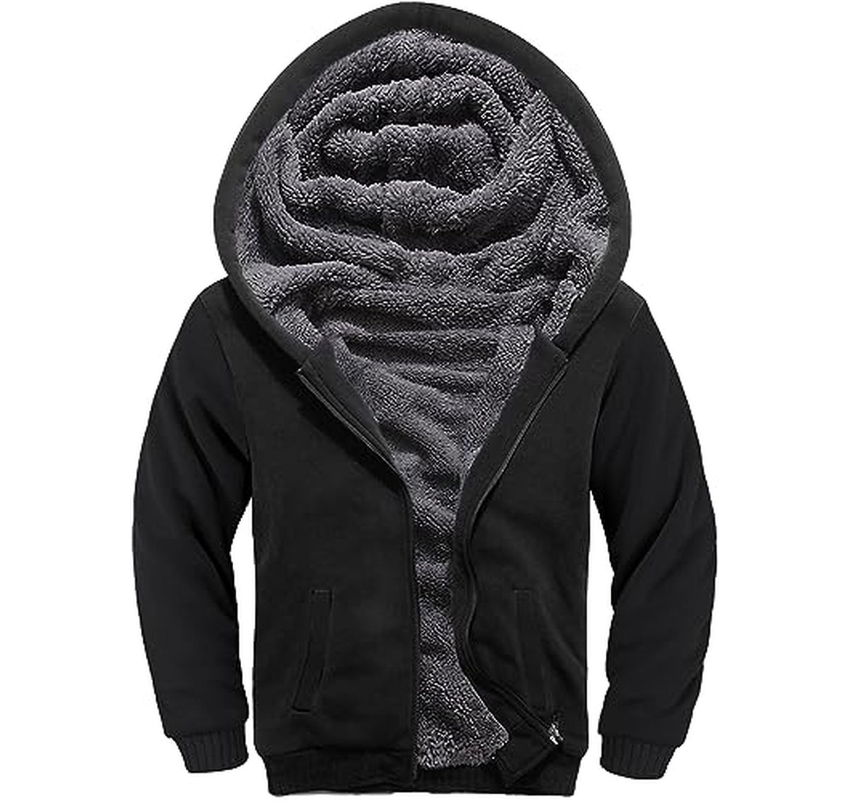 Sherpa Lined Fleece Zip Up Kids Hoodie Jacket
