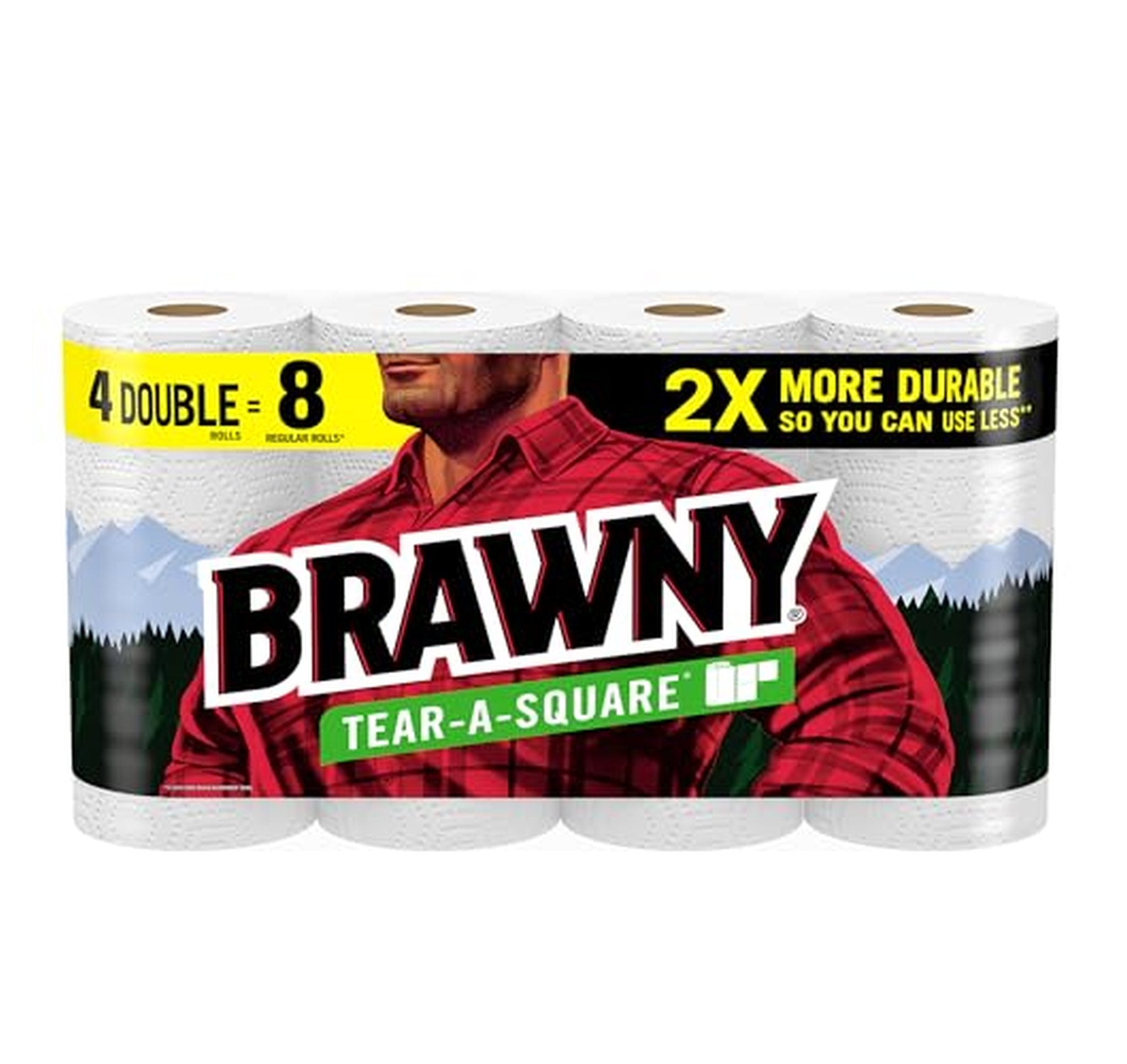 4 Pack Brawny Tear-A-Square Paper Towels