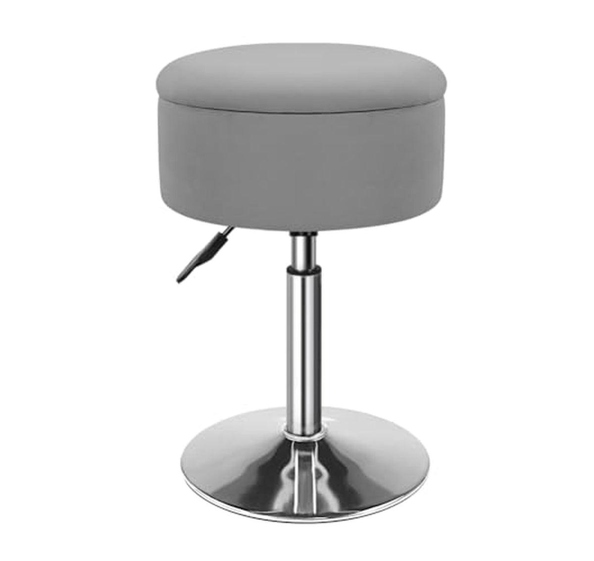 Adjustable Swivel Velvet Vanity Stool with Storage