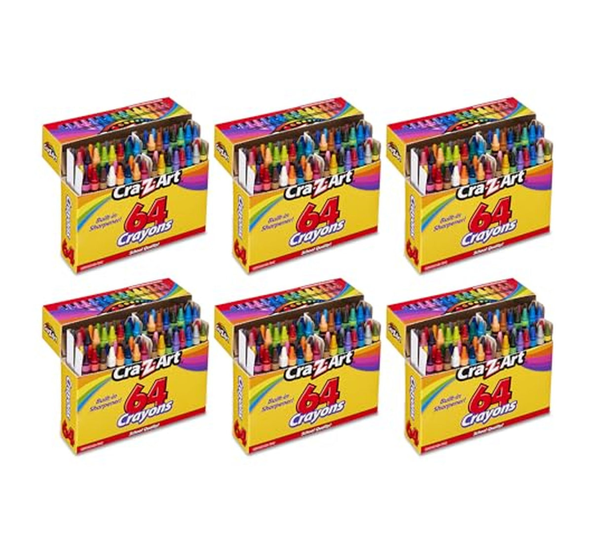 6 Pack Cra-Z-Art Crayons Bulk 64-Count Boxes