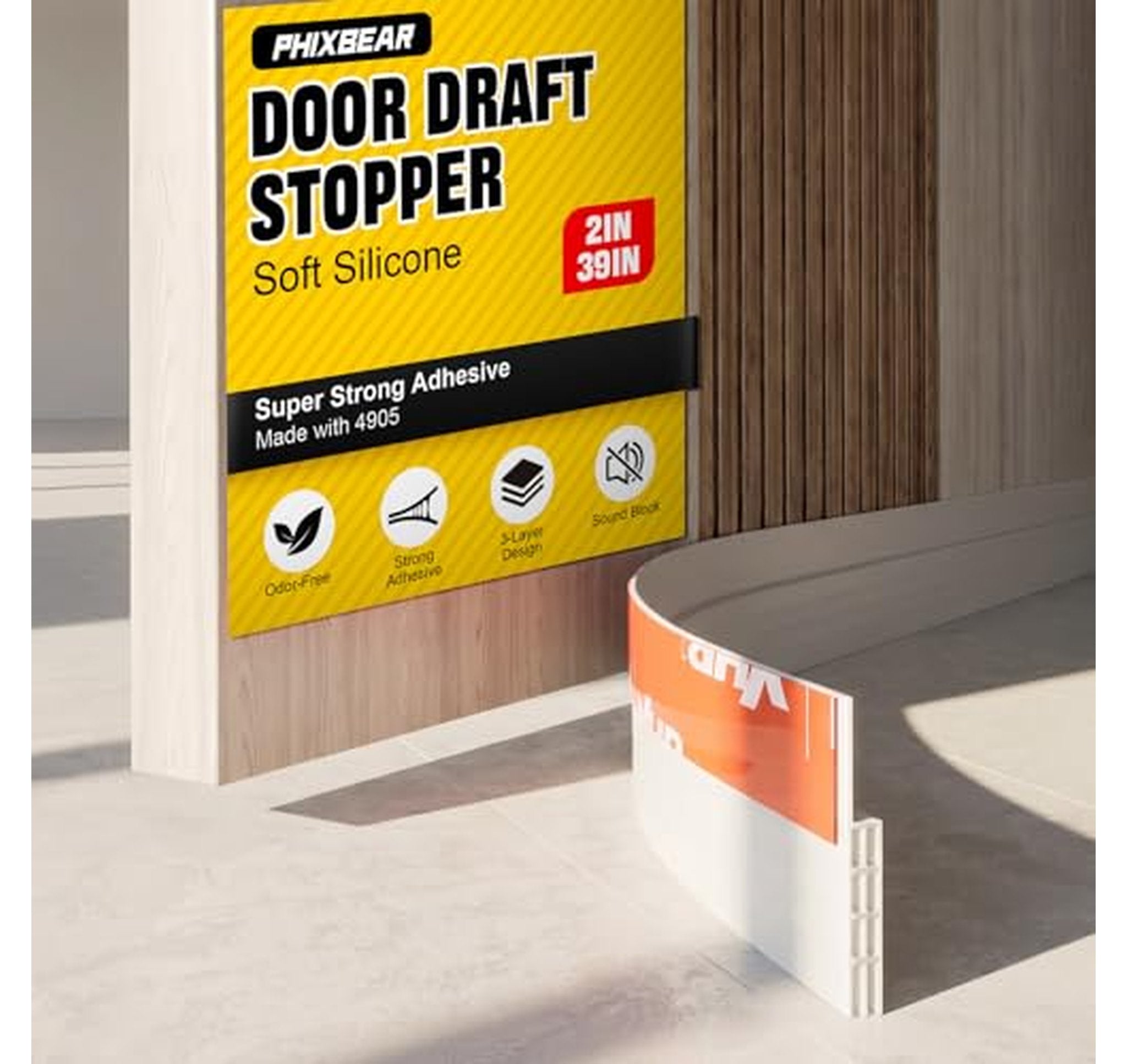 Adhesive Silicone Door Draft Stopper Weather Stripping