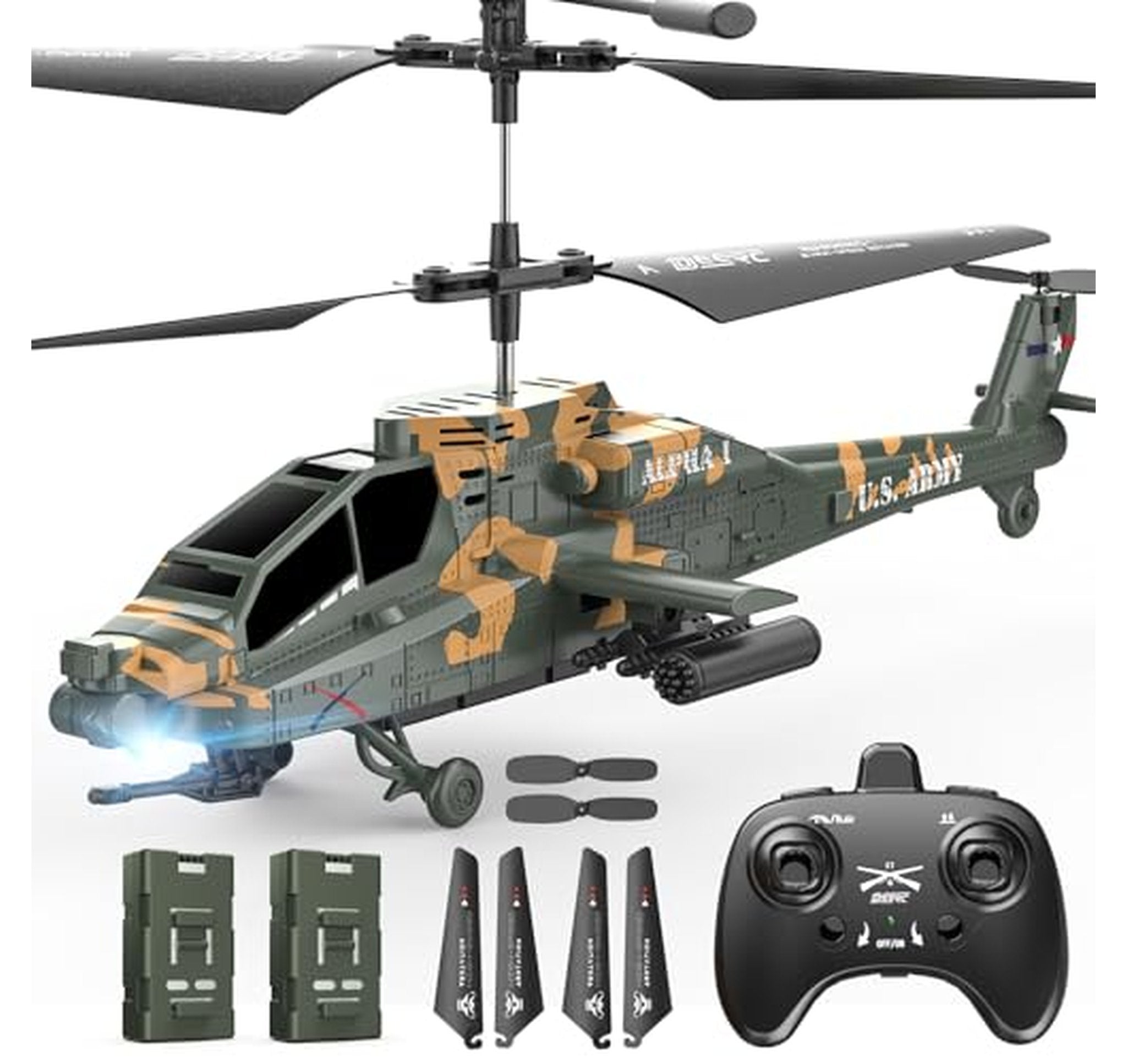 Remote Control Apache Helicopter with LED and Altitude Hold