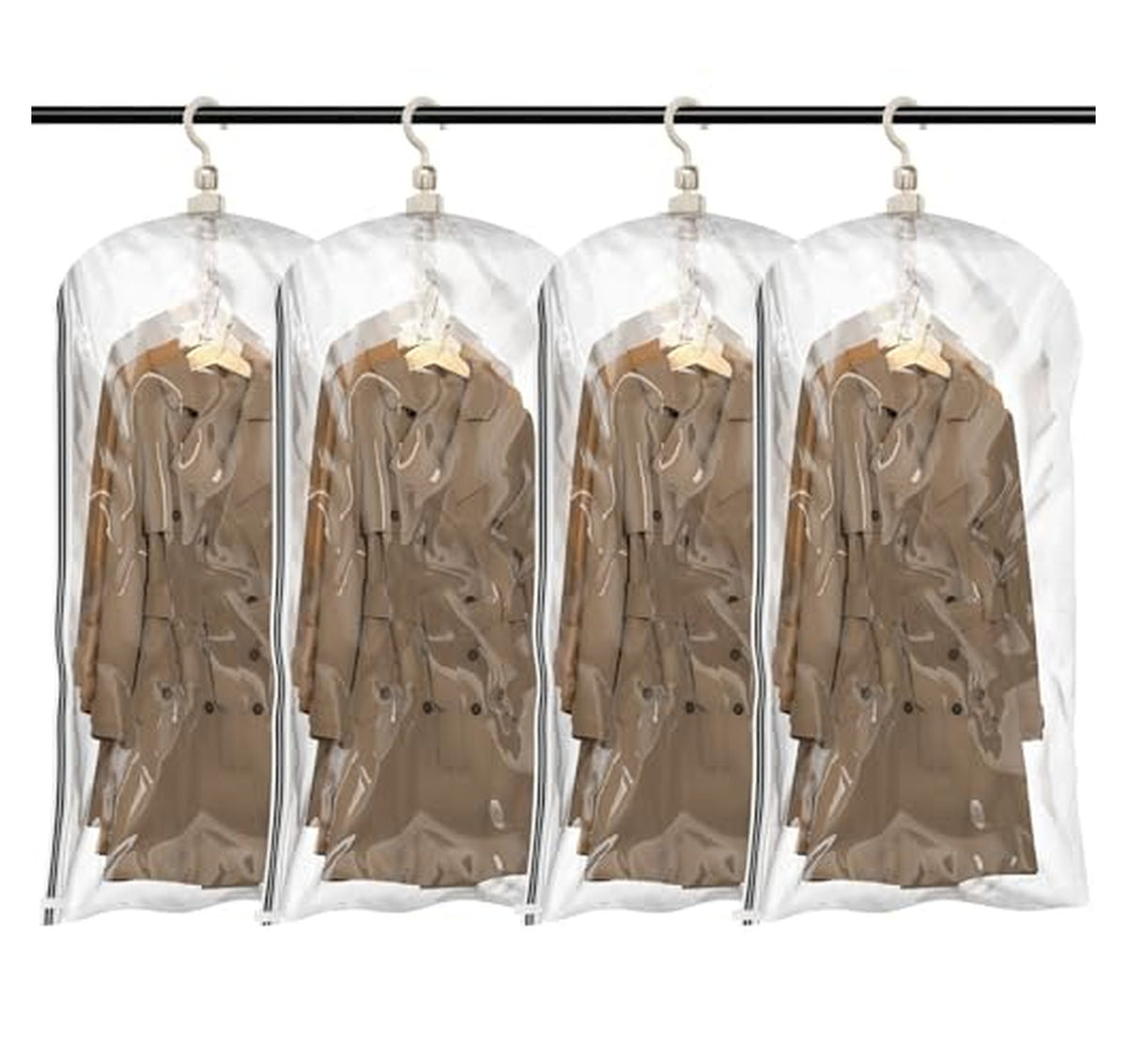 4 Pack Hanging Vacuum Storage Bags for Clothes
