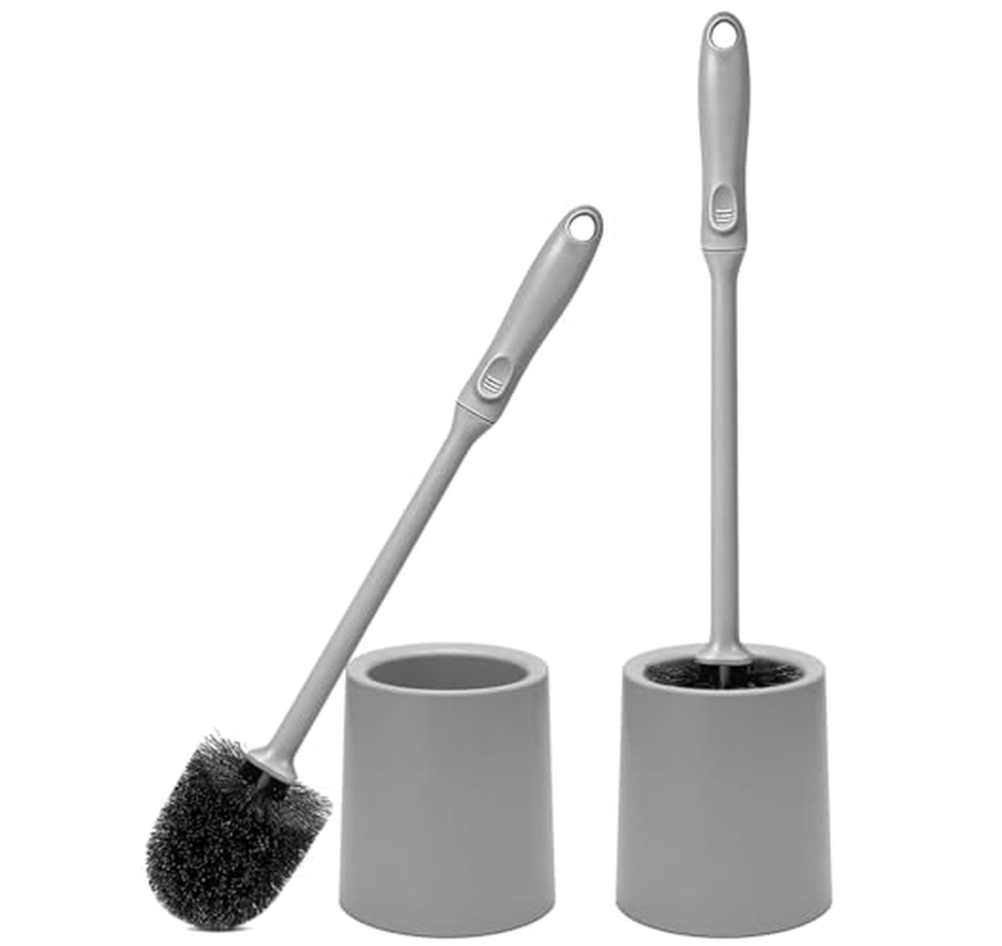 2 Pack Long Handle Toilet Brush and Holder Set