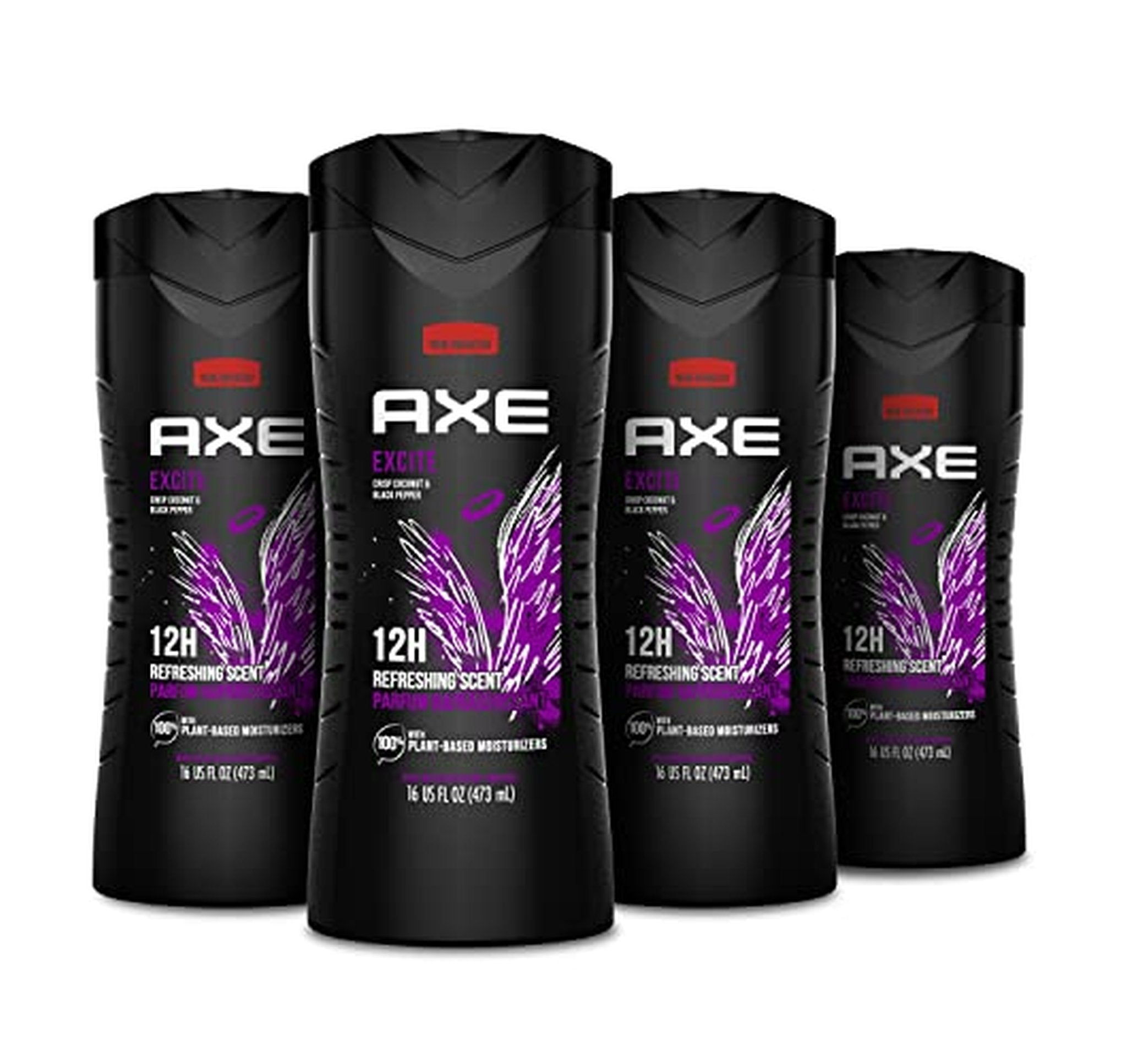 4 Pack AXE Excite Body Wash 16 oz