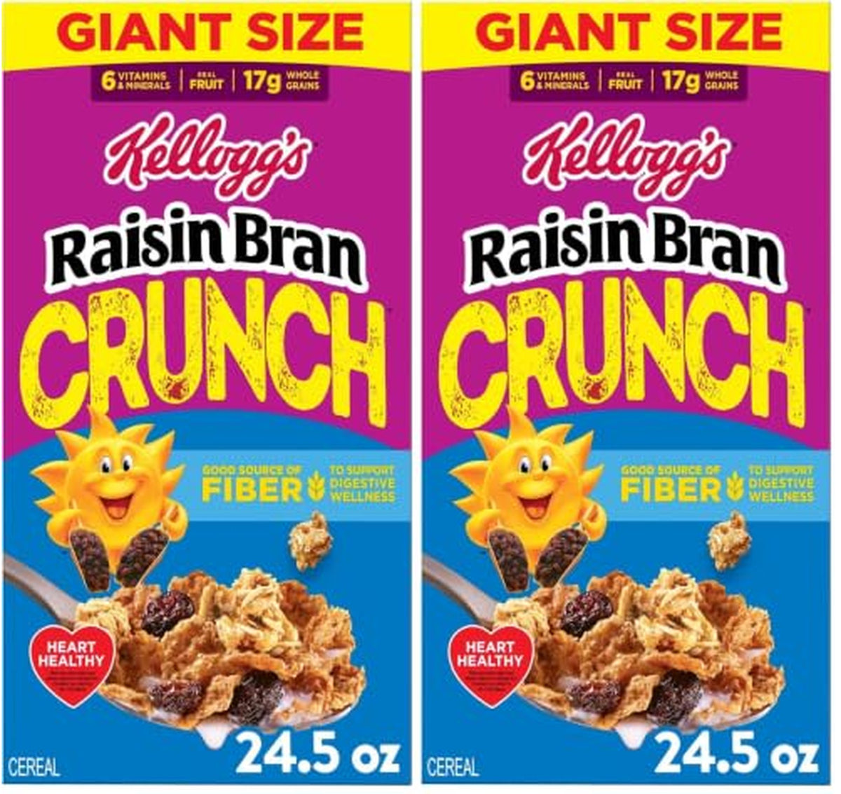 2 Pack Kellogg's Raisin Bran Crunch Cereal 24.5oz