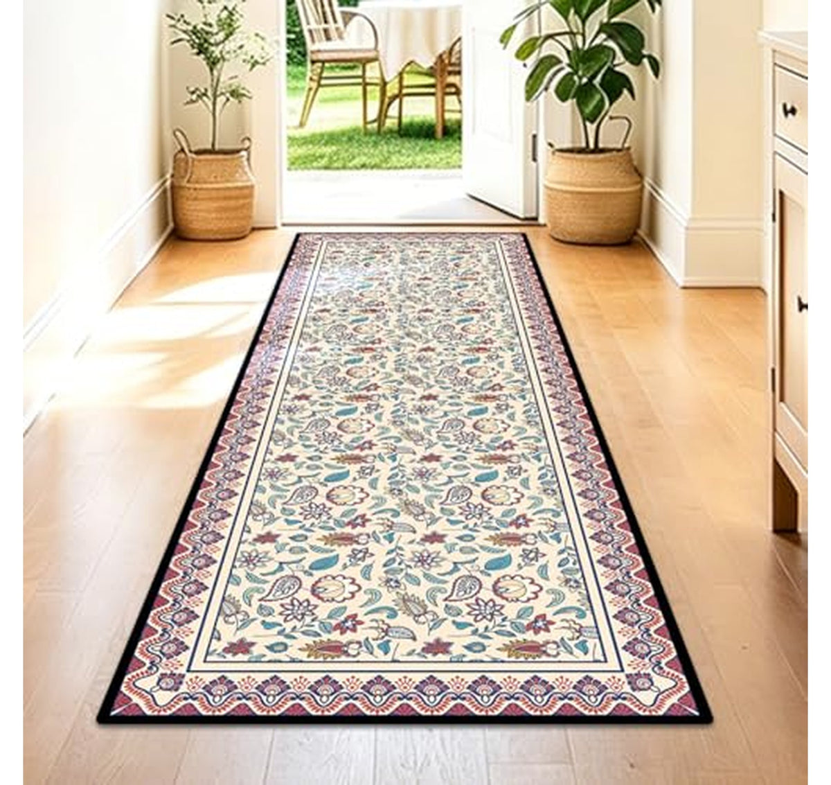 Washable Non-Slip Faux Wool Hallway Runner Rug