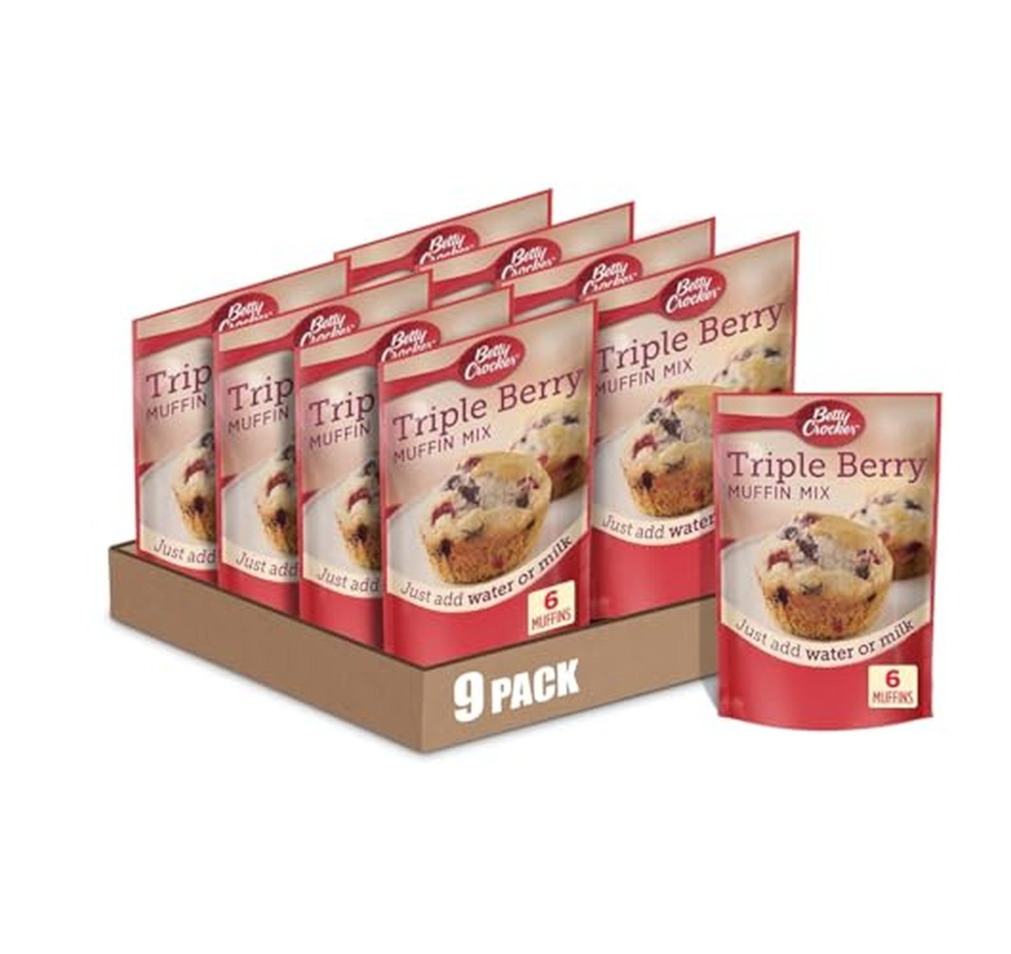 9 Pack Betty Crocker Triple Berry Muffin Mix