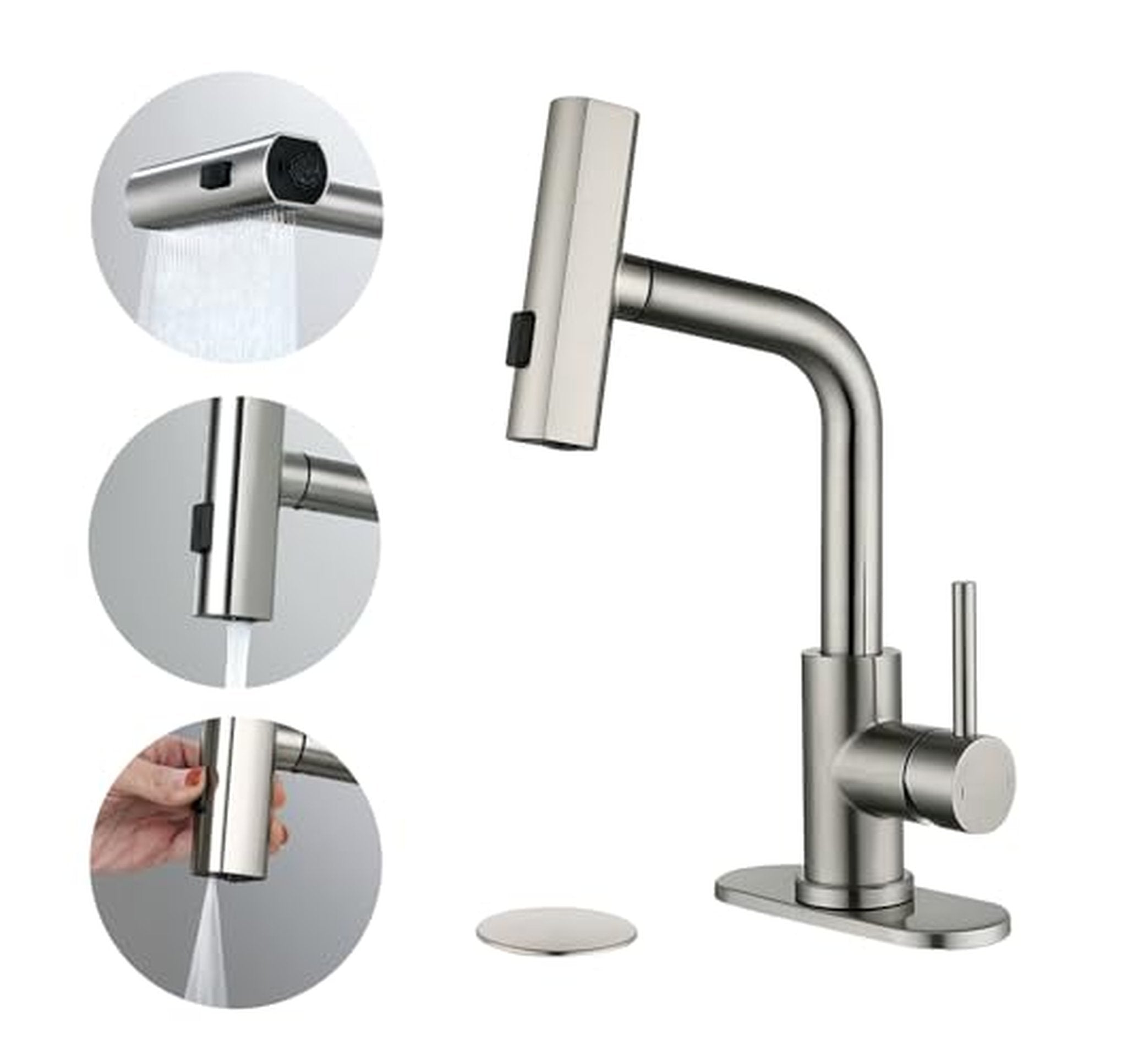 Waterfall Pull Down Single Handle Bathroom Faucet