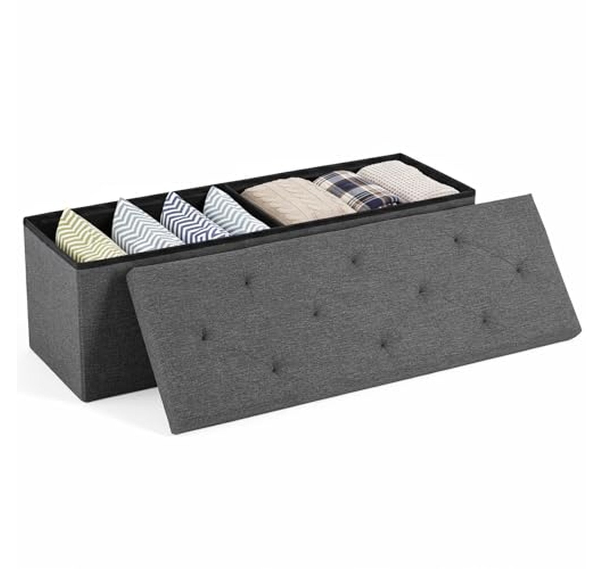 43-Inch Folding Storage Ottoman Bench