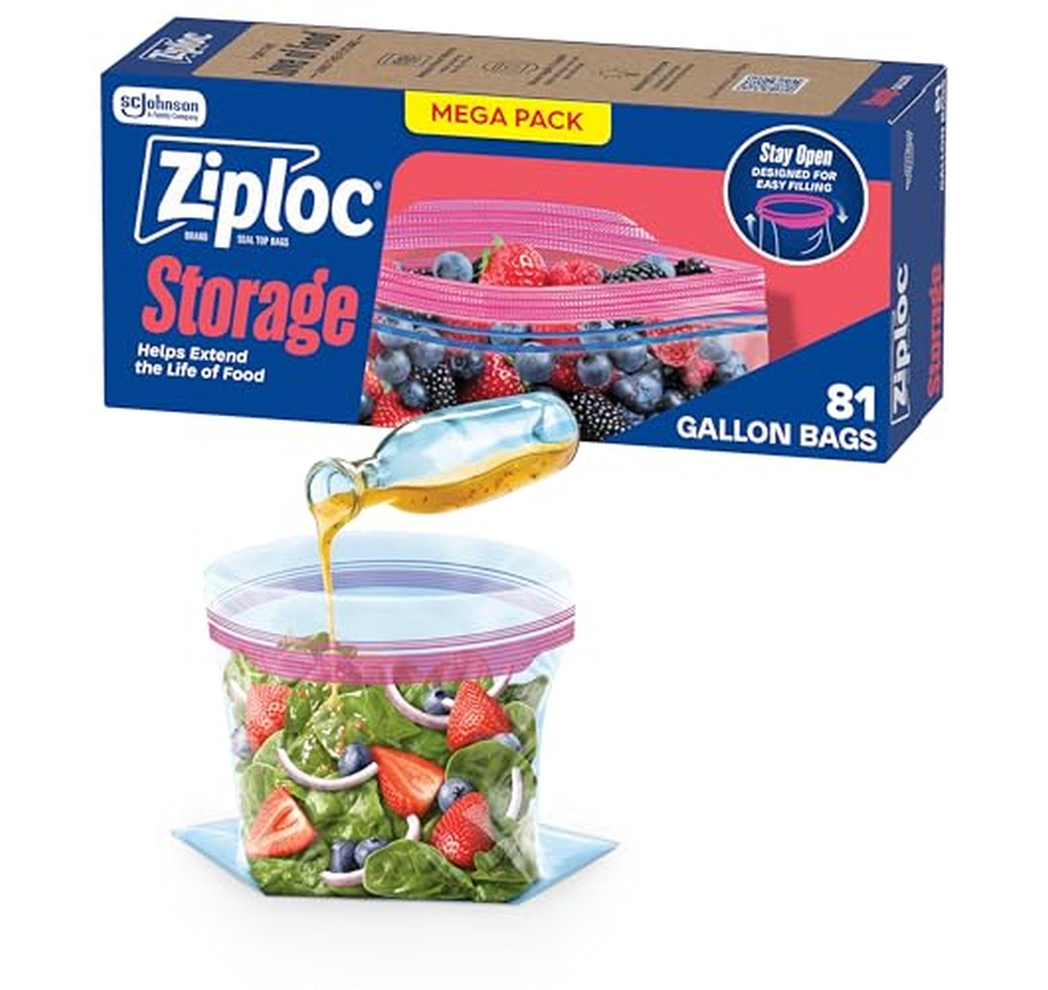81 Count Ziploc Gallon Food Storage Bags