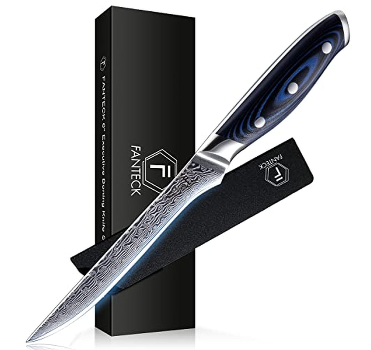 6-Inch Damascus Boning Fillet Knife with Sheath