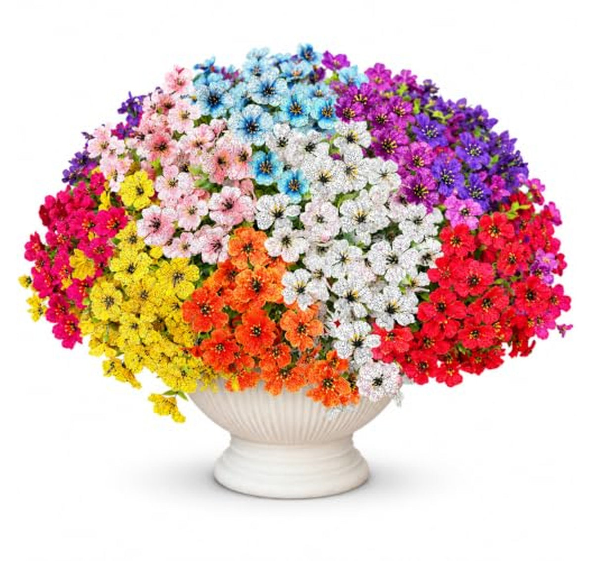 12 Pack UV Resistant Artificial Daisy Flower Bushes