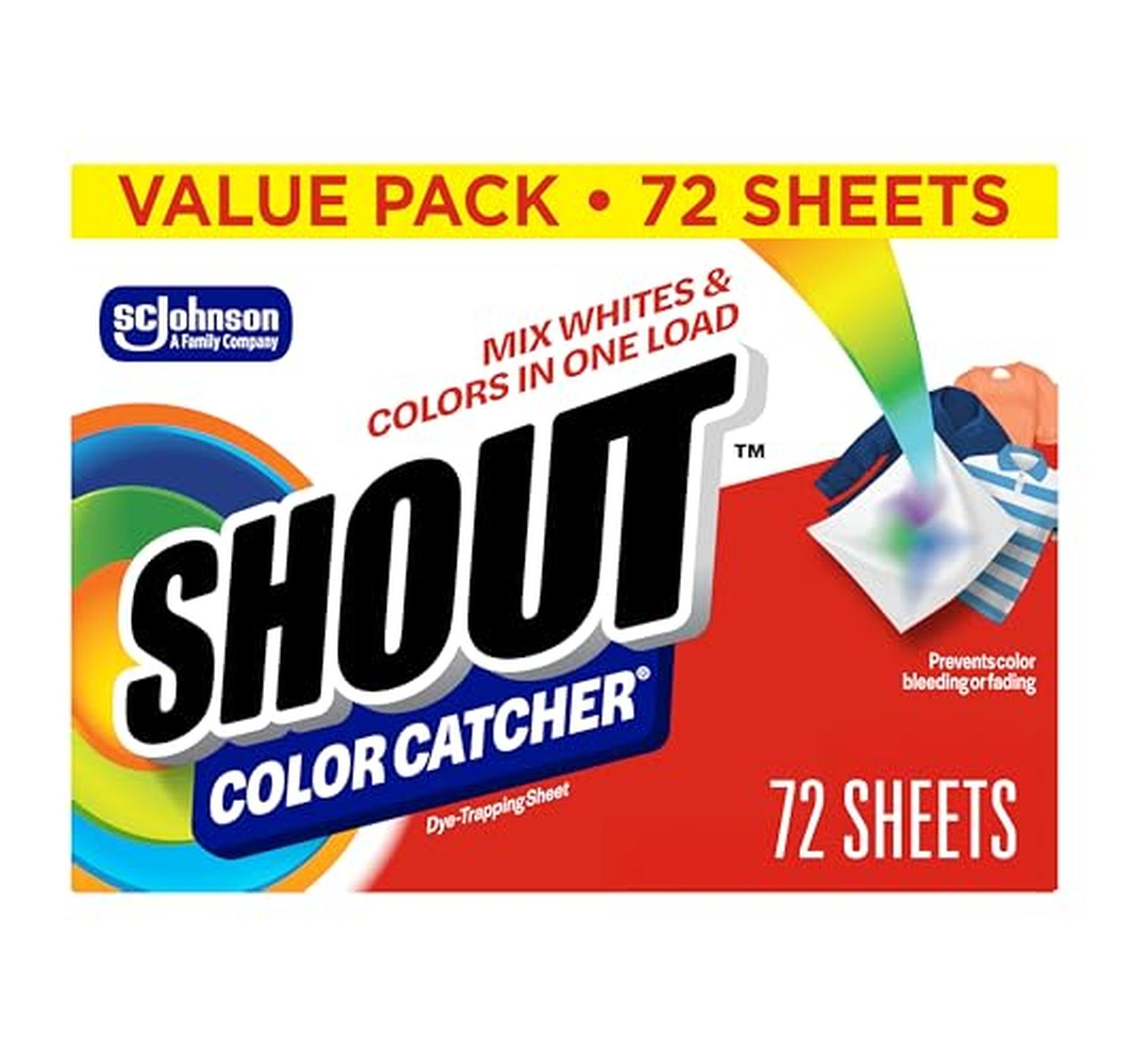 72 Count Shout Color Catcher Laundry Sheets