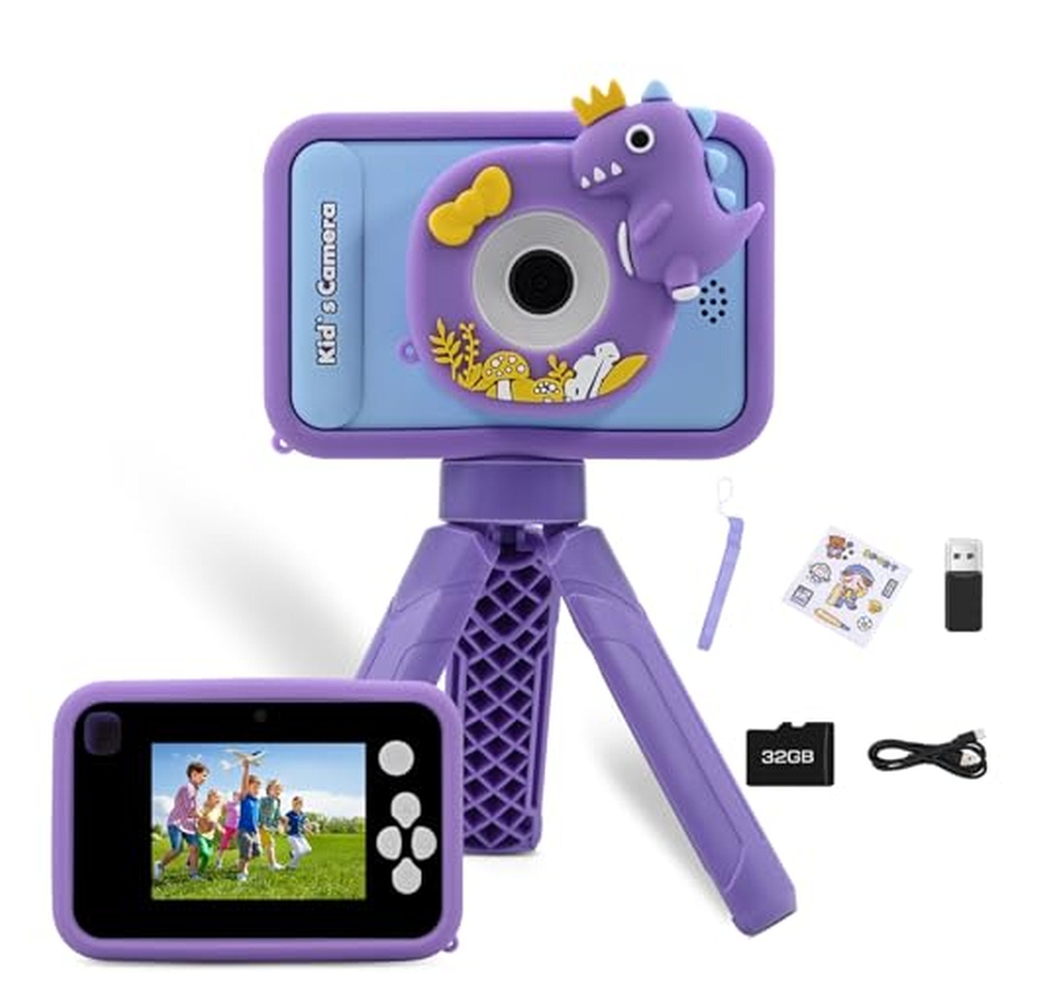 1080p Kids Digital Camera with Tripod and 32GB SD