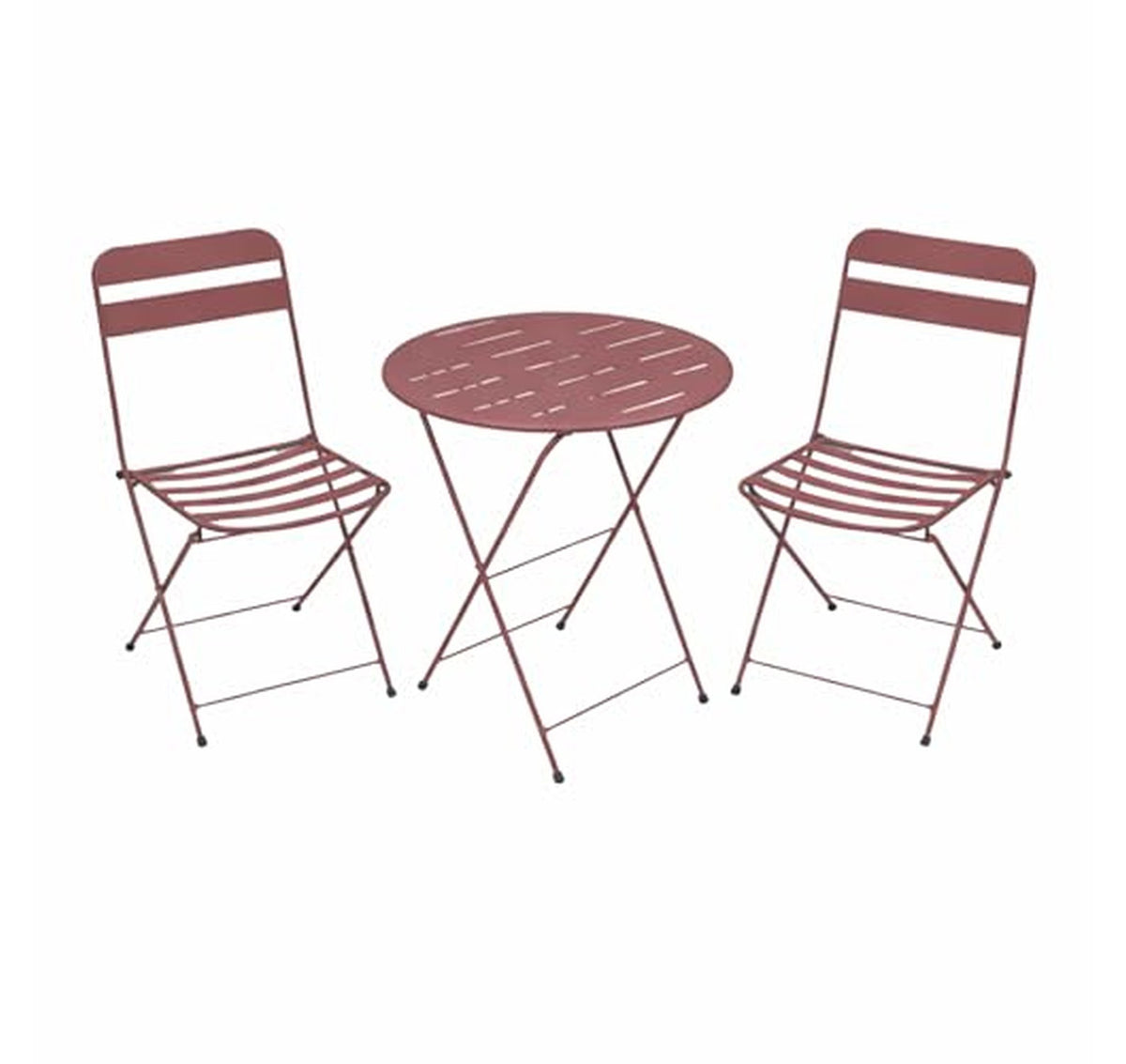 3 Piece Folding Metal Bistro Table and Chairs