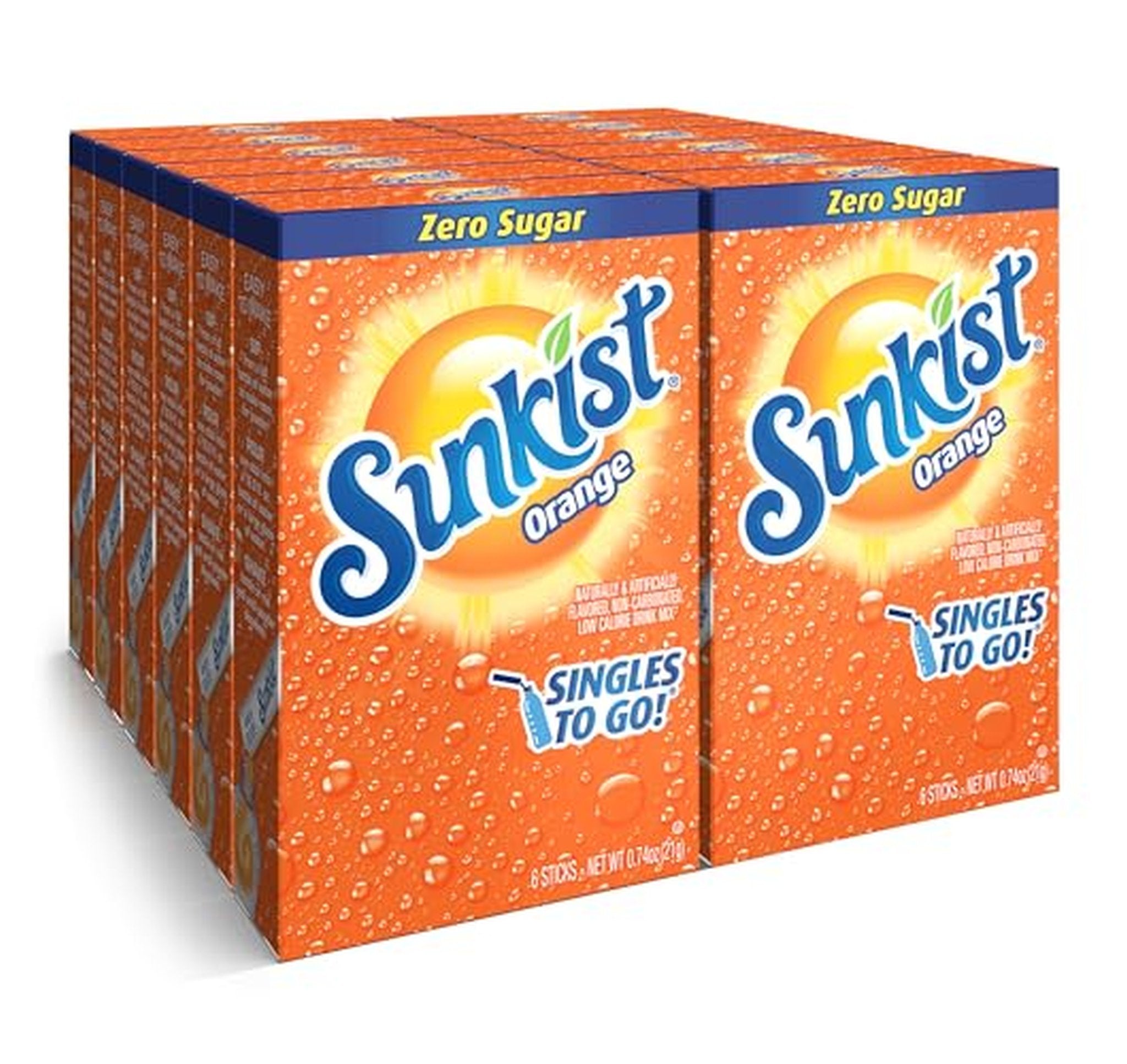 12 Pack Sunkist Orange Singles To Go Drink Mix