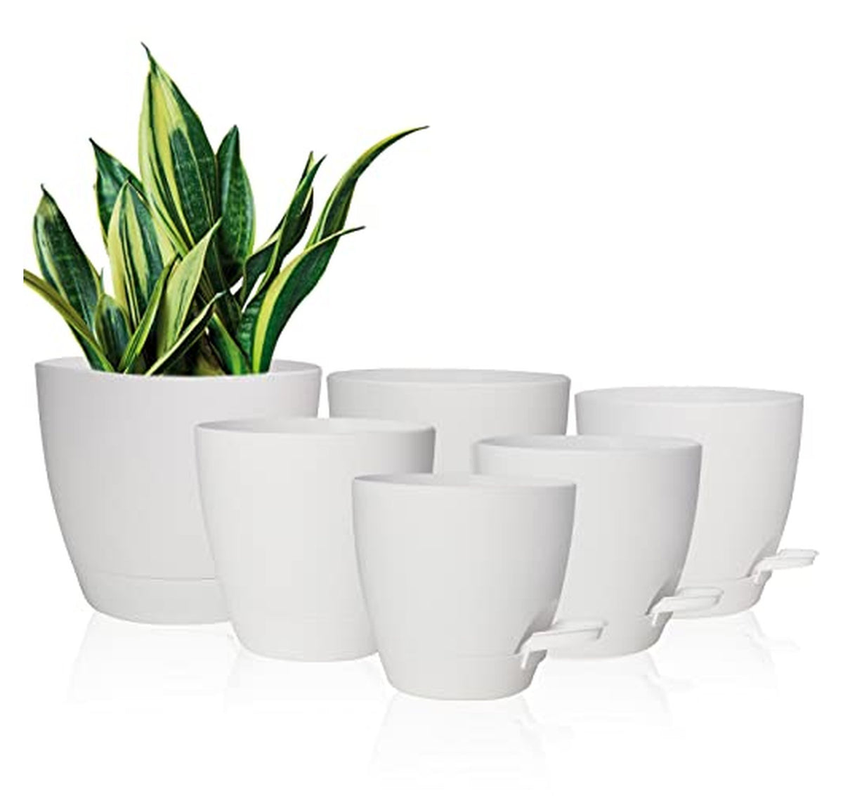 Self Watering Plastic Planter Pots with Drainage Hole