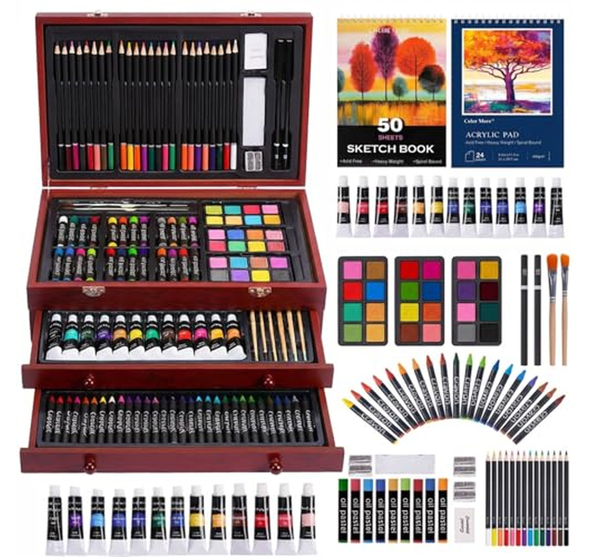 175 Piece Drawing Painting Art Set with Case