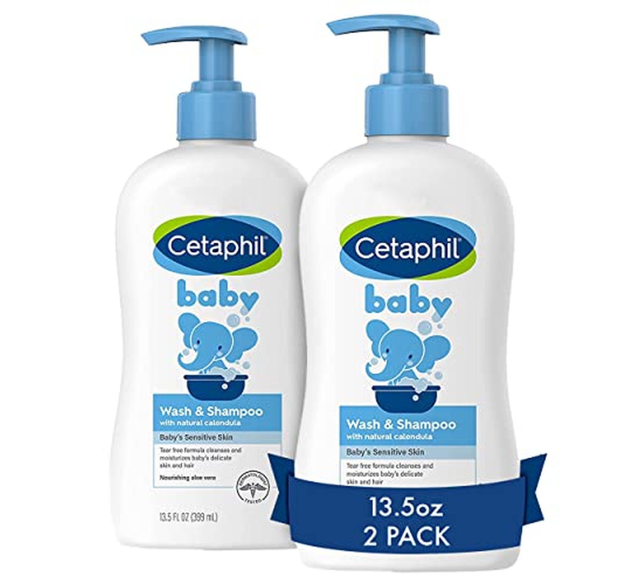 2 Pack Cetaphil Hypoallergenic Baby Wash & Shampoo