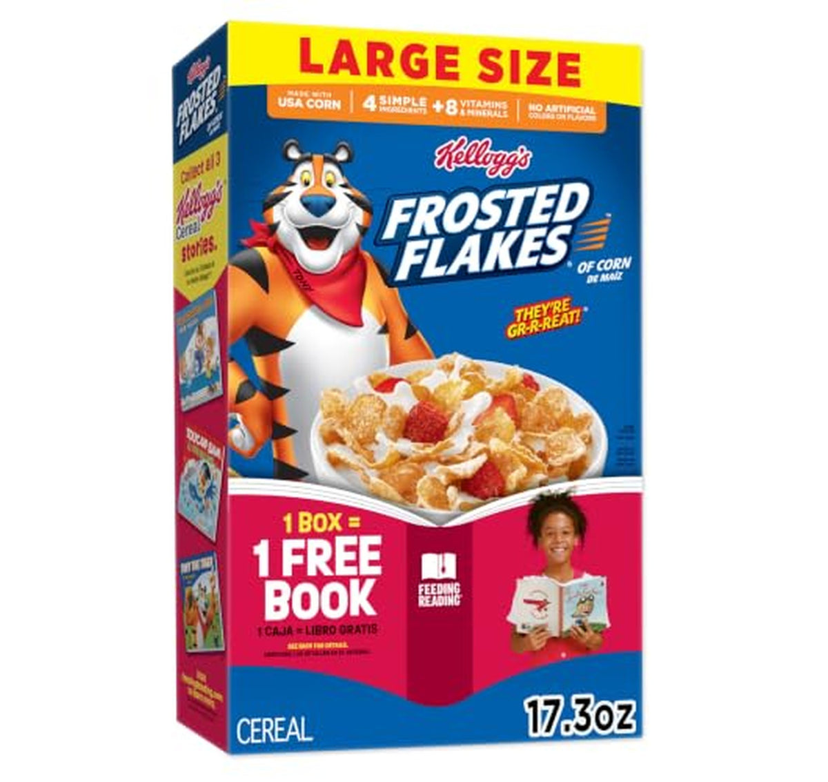 2 Large Boxes Kellogg's Frosted Flakes Original Breakfast Cereal 17.3 oz
